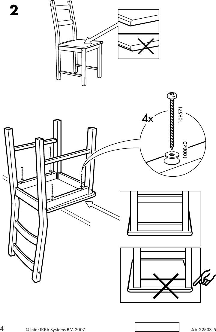 Page 4 of 4 - Ikea Ikea-Ivar-Chair-Pine-Assembly-Instruction