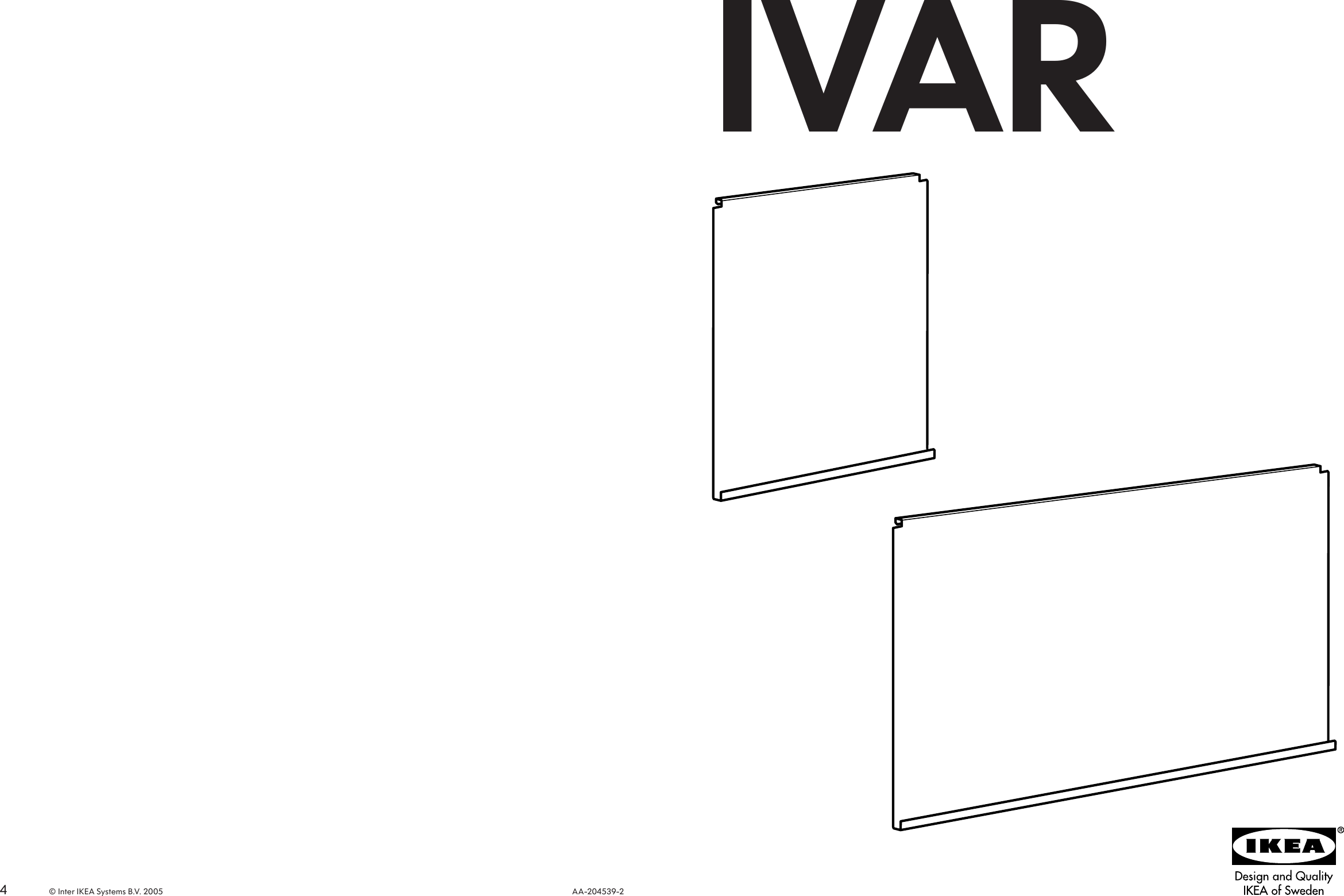 Page 1 of 2 - Ikea Ikea-Ivar-Door-33-1-8X16-1-8-Assembly-Instruction