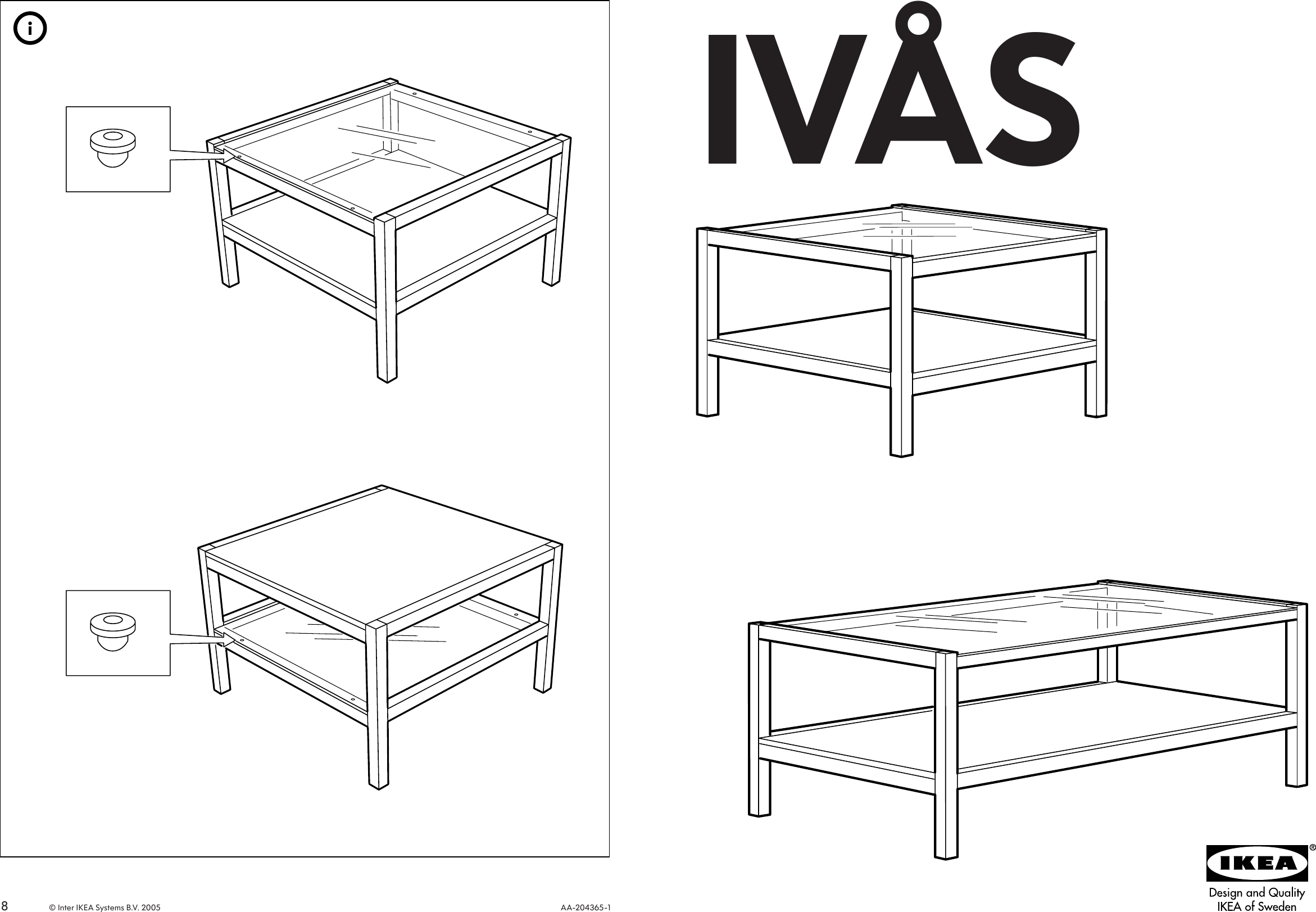 Page 1 of 4 - Ikea Ikea-Ivas-Coffee-Table-47X28-Assembly-Instruction