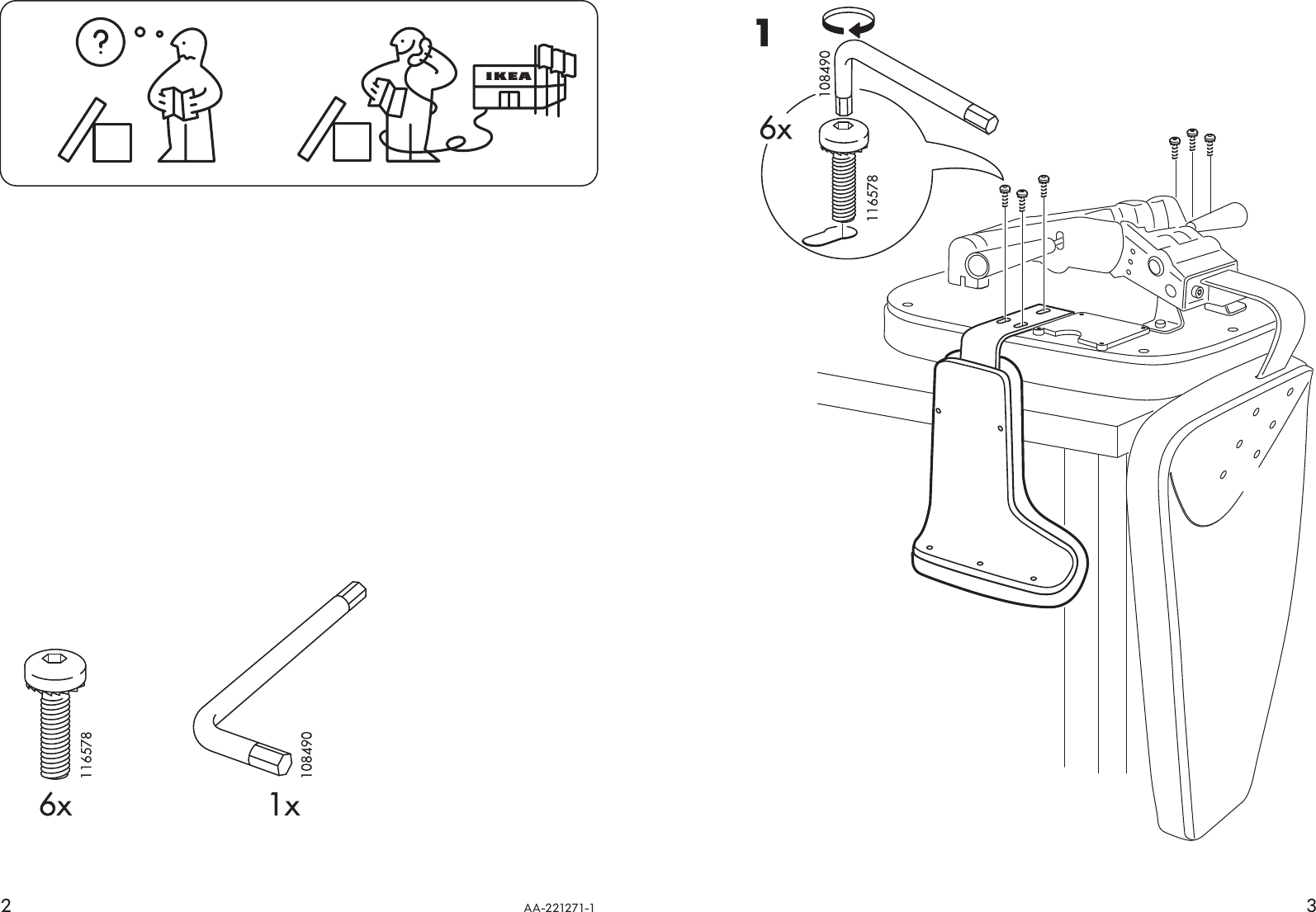 Ikea Jerrik Armrest Pair Assembly Instruction