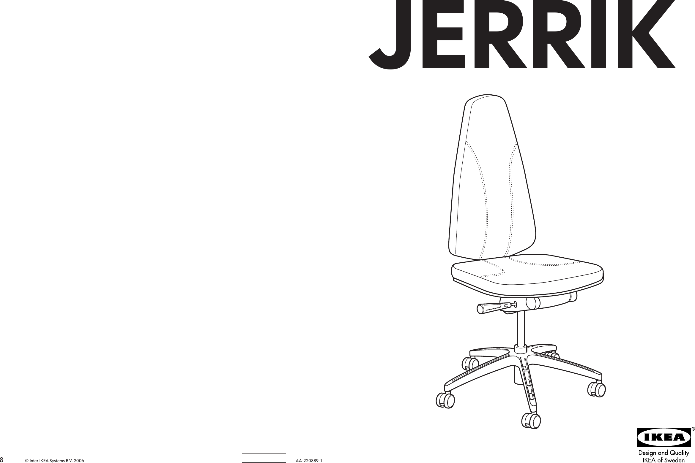 Page 1 of 4 - Ikea Ikea-Jerrik-Swivel-Chair-Assembly-Instruction