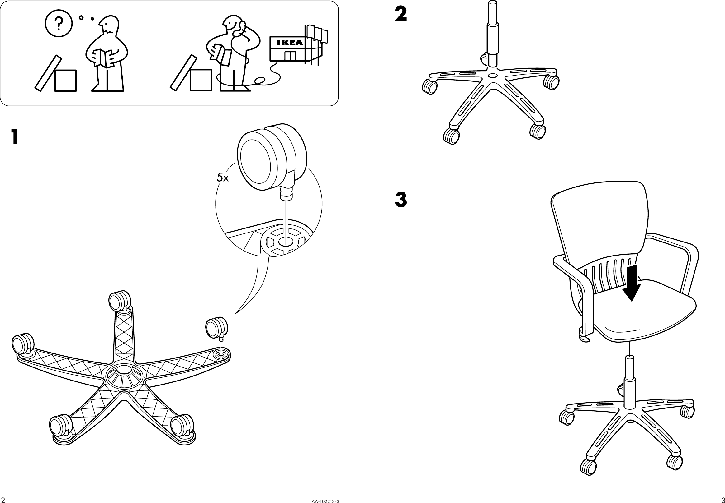 Page 2 of 2 - Ikea Ikea-Joakim-Swivel-Chair-Assembly-Instruction-6  Ikea-joakim-swivel-chair-assembly-instruction
