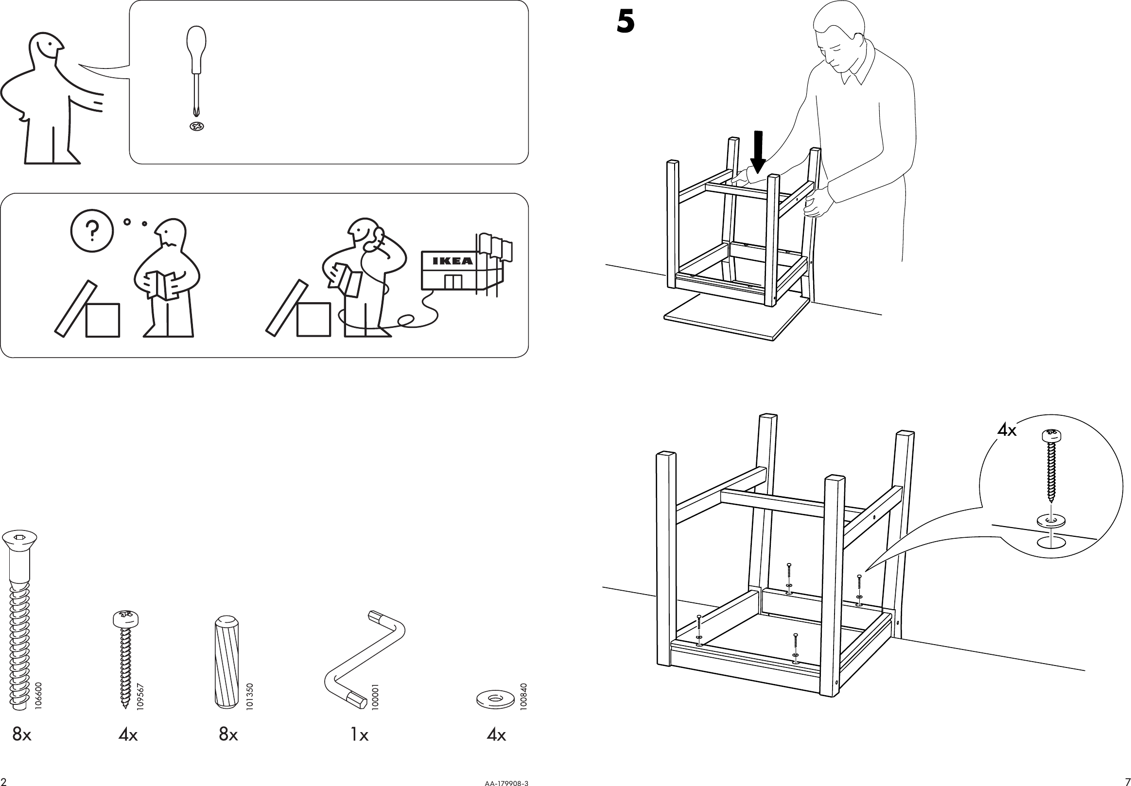Page 2 of 4 - Ikea Ikea-Jokkmokk-Chair-Assembly-Instruction