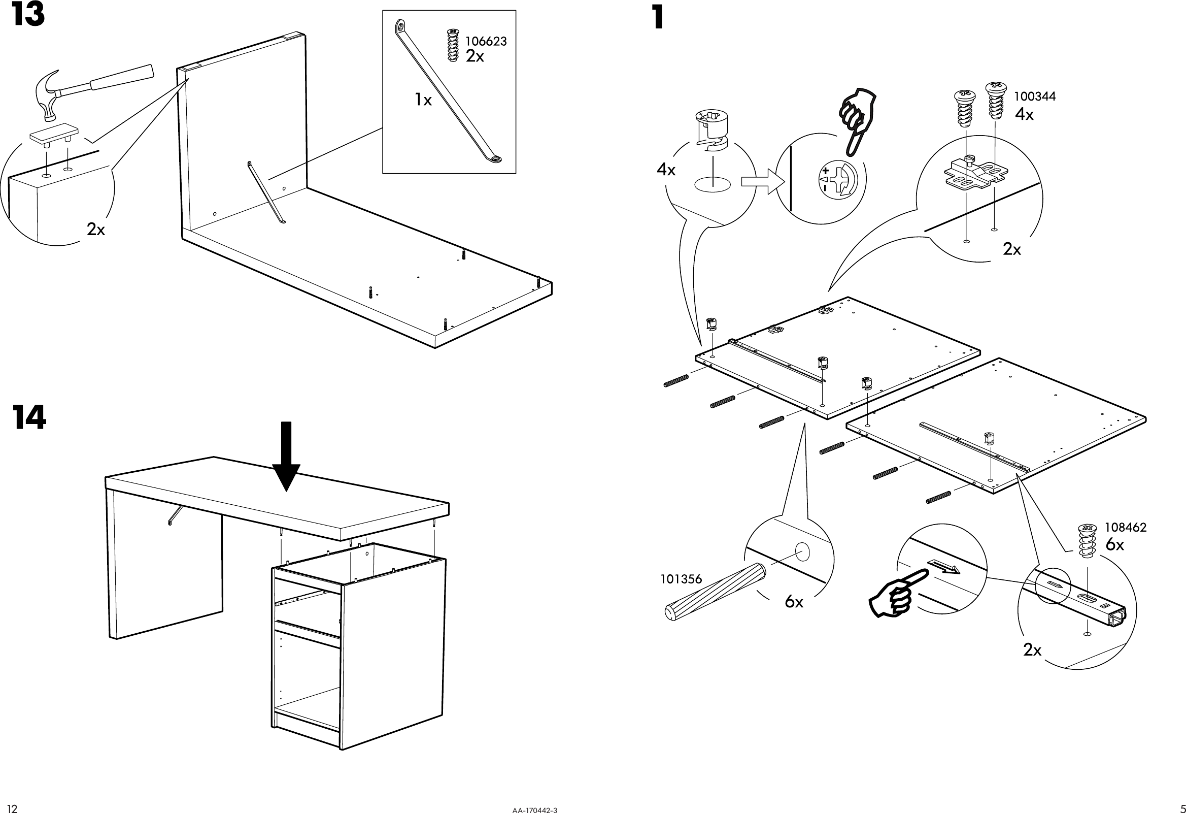 Page 5 of 8 - Ikea Ikea-Jonas-Desk-55-1-8X25-5-8-Assembly-Instruction