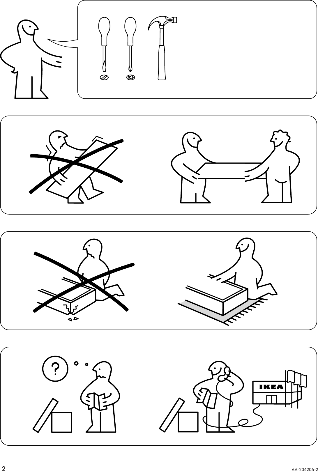Page 2 of 12 - Ikea Ikea-Jonas-Desk-W-Pull-Out-Panel-Assembly-Instruction
