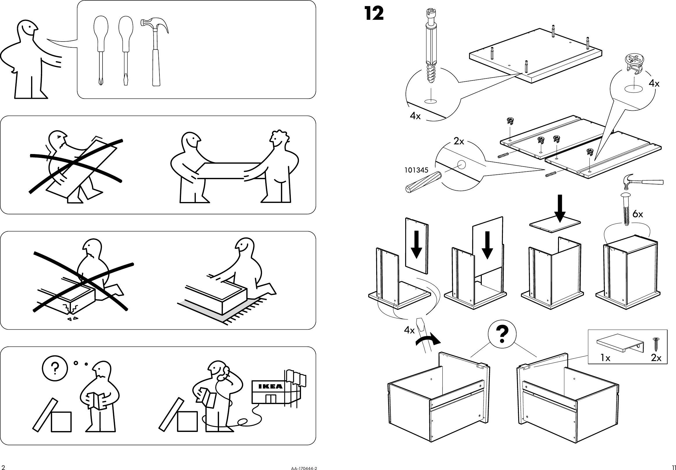 Page 2 of 6 - Ikea Ikea-Jonas-Drawer-Unit-W-Casters-16X20-Assembly-Instruction-2  Ikea-jonas-drawer-unit-w-casters-16x20-assembly-instruction