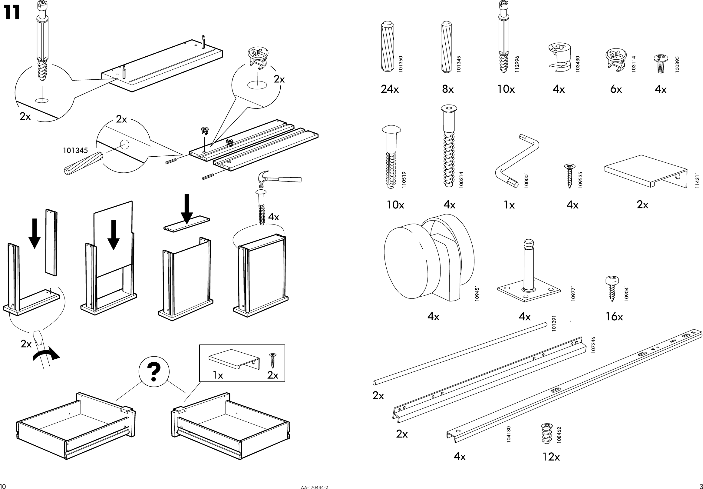 Page 3 of 6 - Ikea Ikea-Jonas-Drawer-Unit-W-Casters-16X20-Assembly-Instruction-2  Ikea-jonas-drawer-unit-w-casters-16x20-assembly-instruction