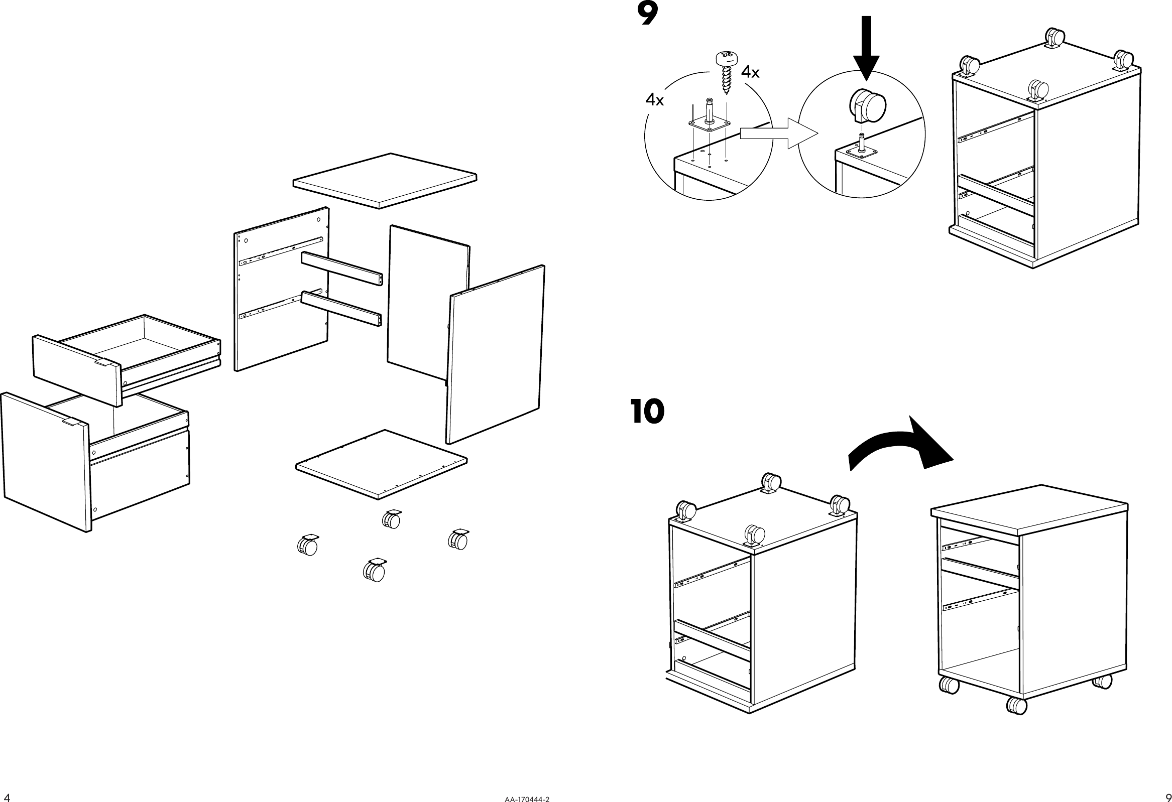 Page 4 of 6 - Ikea Ikea-Jonas-Drawer-Unit-W-Casters-16X20-Assembly-Instruction-2  Ikea-jonas-drawer-unit-w-casters-16x20-assembly-instruction