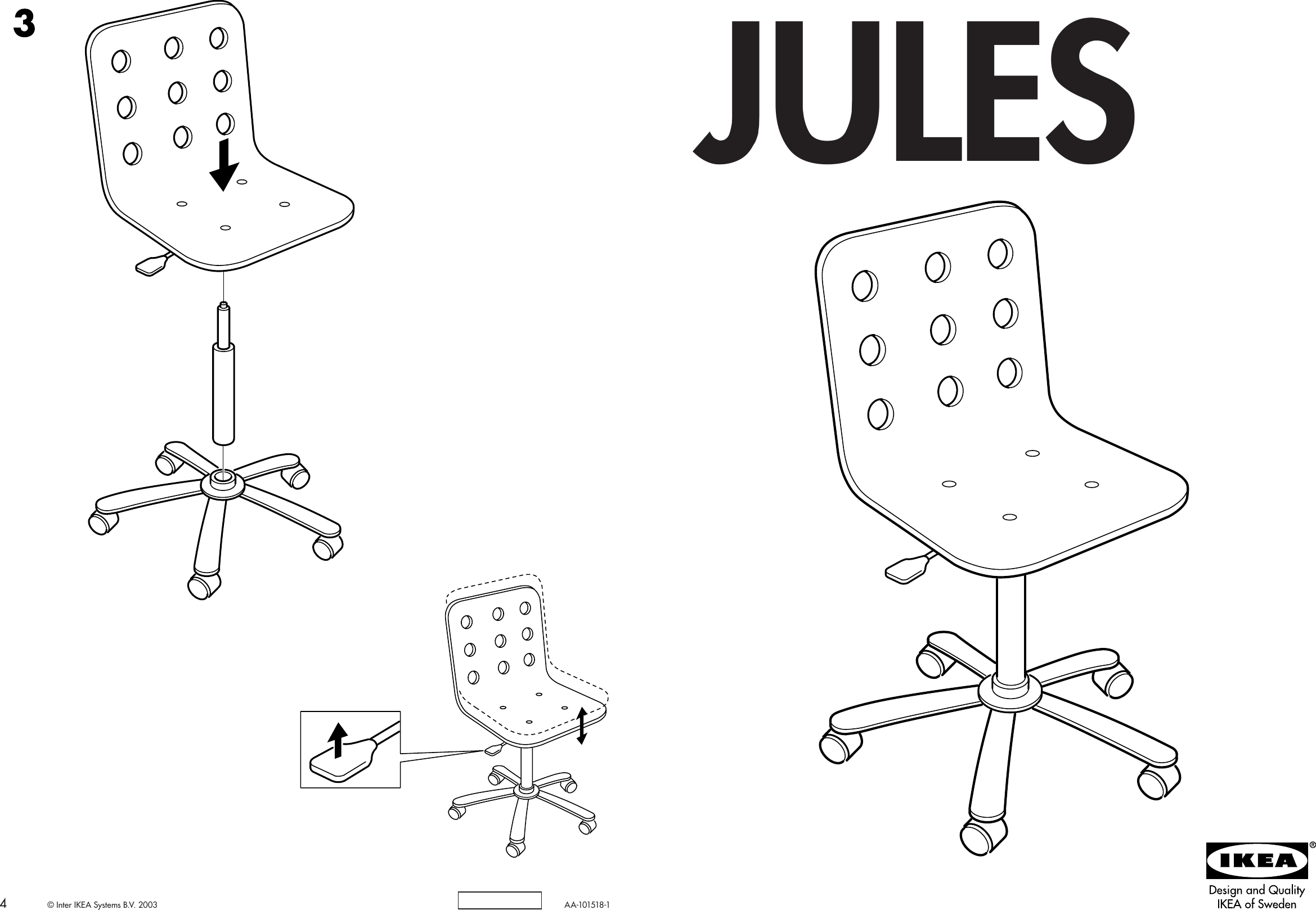 Ikea Jules Jr Desk Chair Assembly Instruction