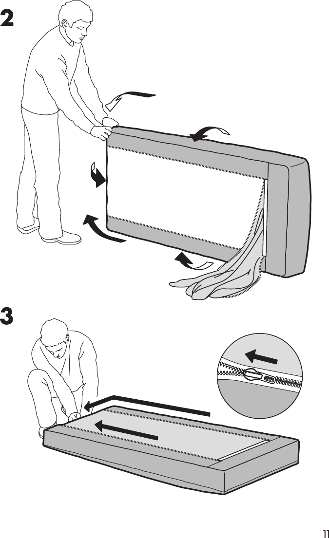 Page 11 of 12 - Ikea Ikea-Karlstad-Free-Standing-Chaise-Cover-Assembly-Instruction