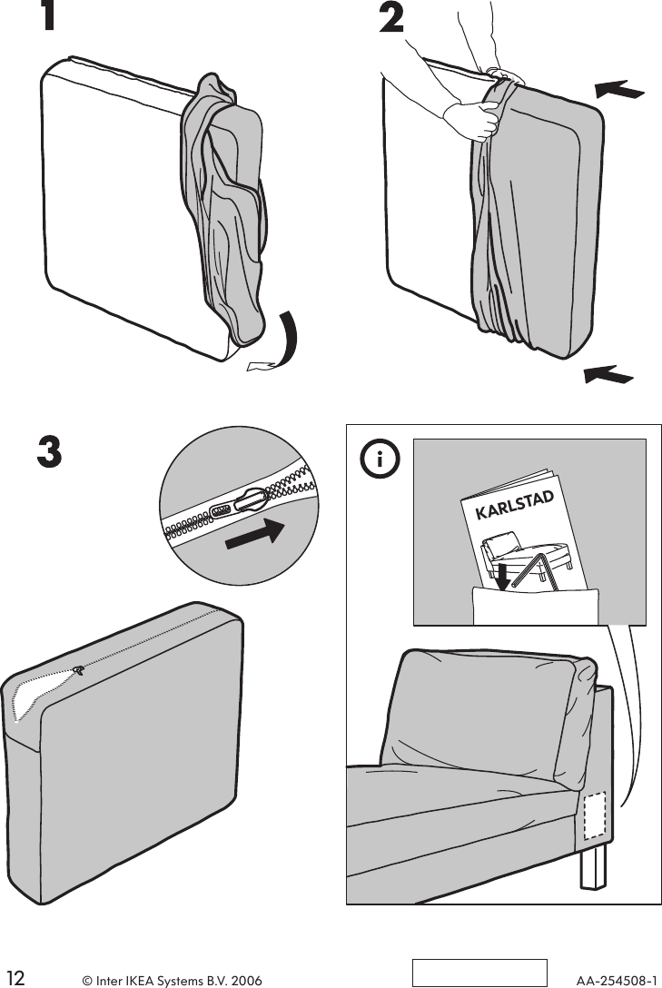 Page 12 of 12 - Ikea Ikea-Karlstad-Free-Standing-Chaise-Cover-Assembly-Instruction
