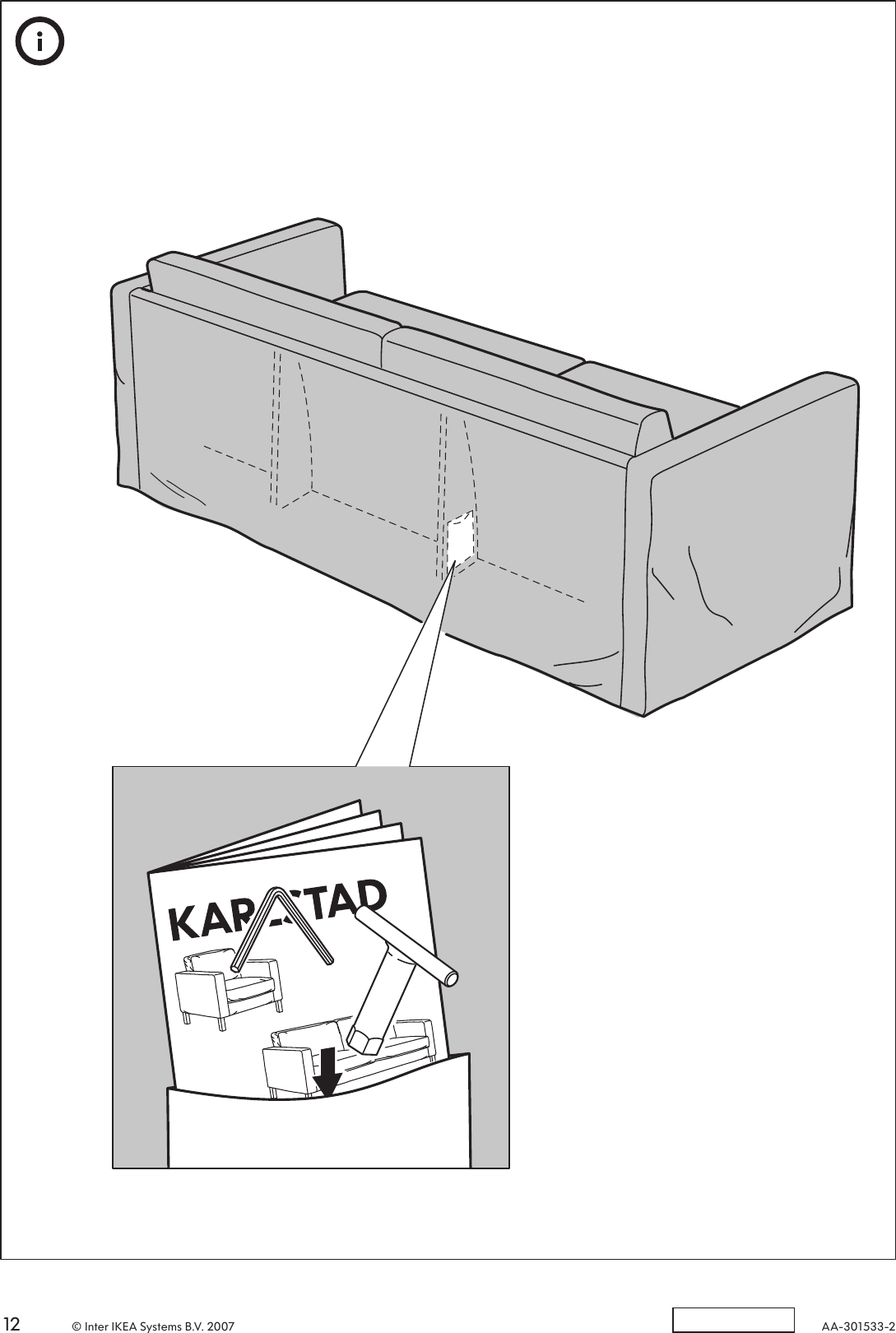 Page 12 of 12 - Ikea Ikea-Karlstad-Long-Cover-For-Sofa-Loveseat-Chair-Assembly-Instruction