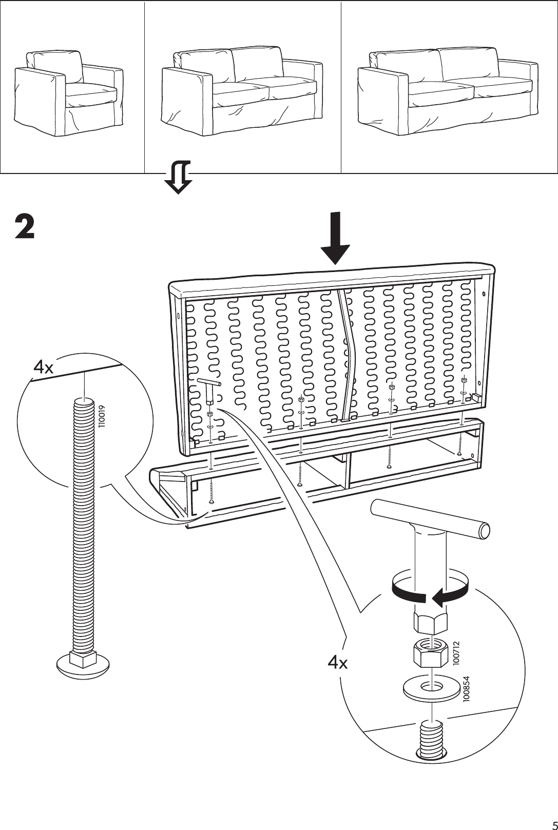 Page 5 of 12 - Ikea Ikea-Karlstad-Long-Cover-For-Sofa-Loveseat-Chair-Assembly-Instruction