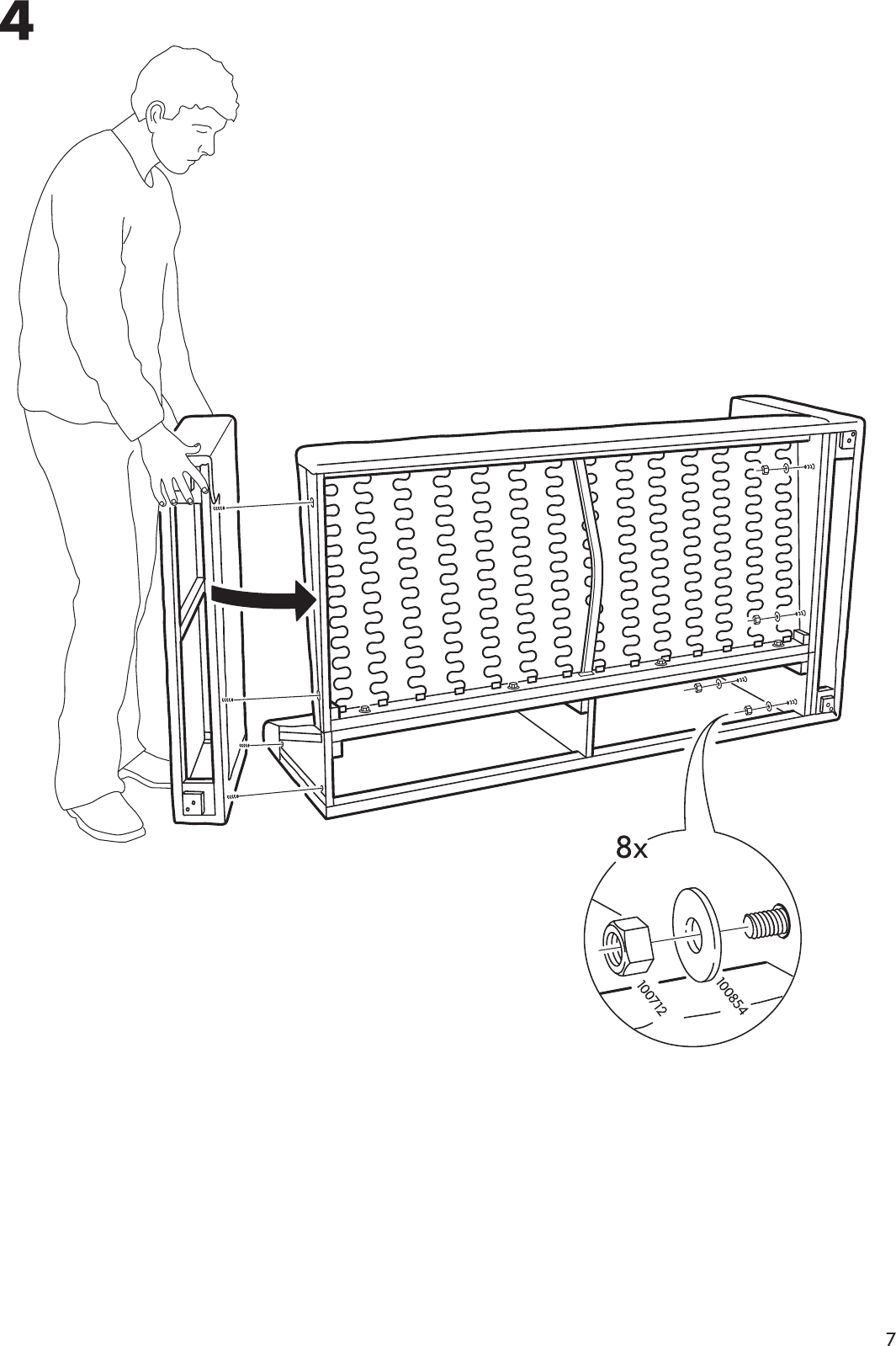 Ikea Karlstad Long Cover For Sofa Loveseat Chair Assembly Instruction