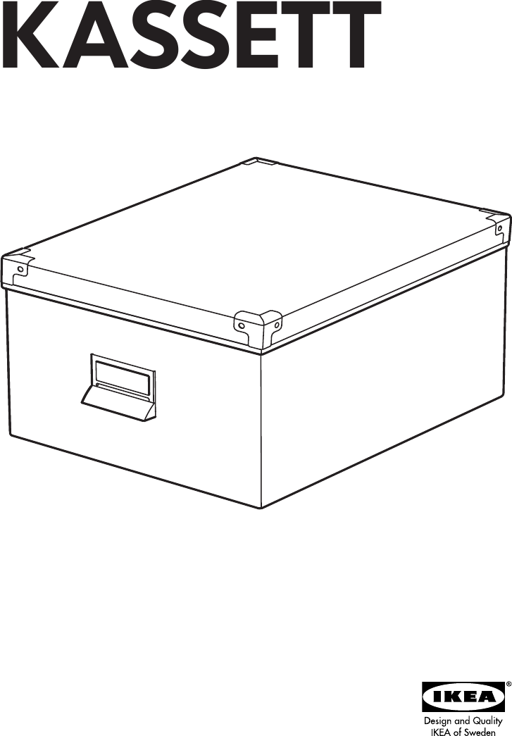 Page 1 of 4 - Ikea Ikea-Kassett-Box-For-Paper-W-Lid-11X14X7-2Pk-Assembly-Instruction