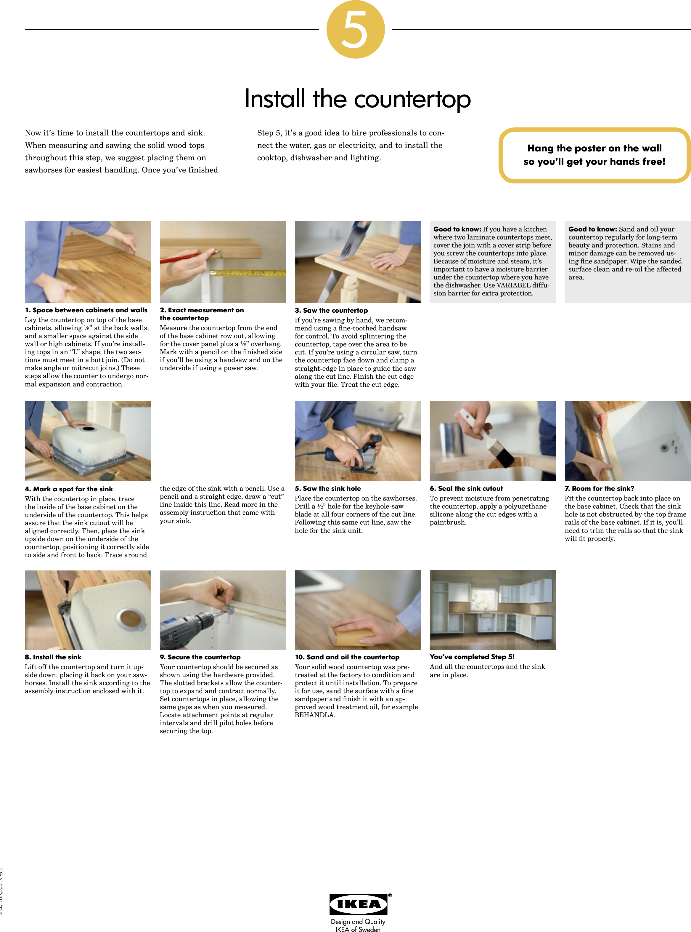 Ikea Kitchen Installation Step By Poster Assembly Instruction Step3 Na