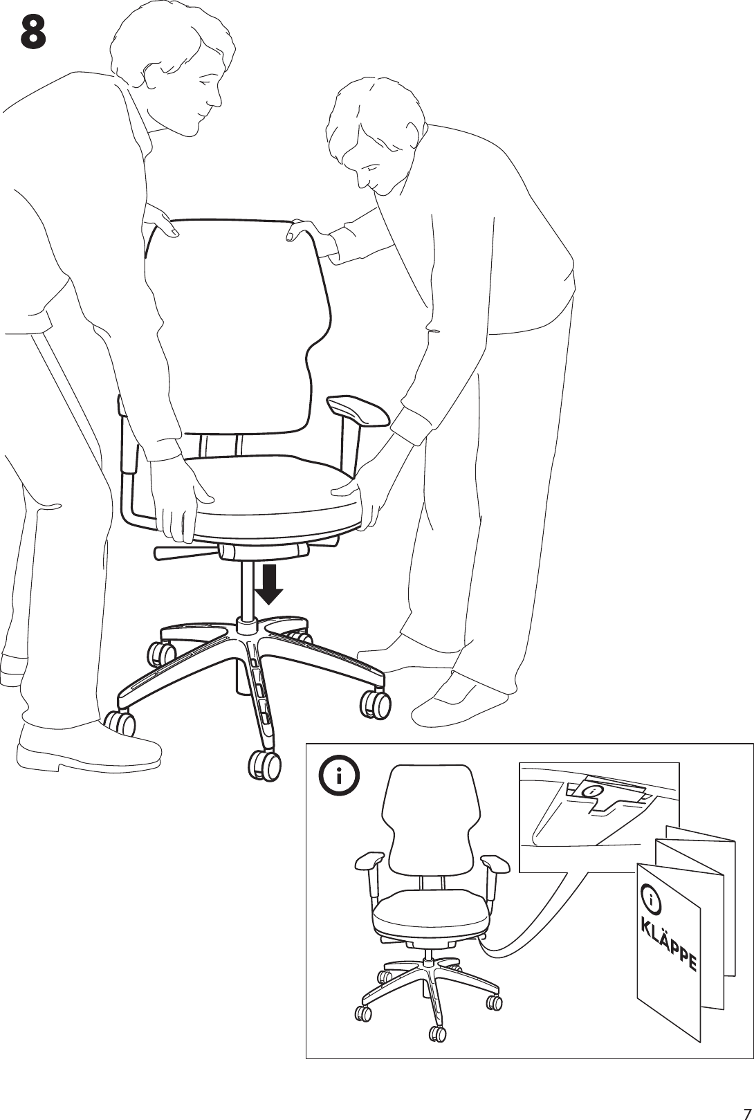 Page 7 of 12 - Ikea Ikea-Klappe-Swivel-Chair-Assembly-Instruction