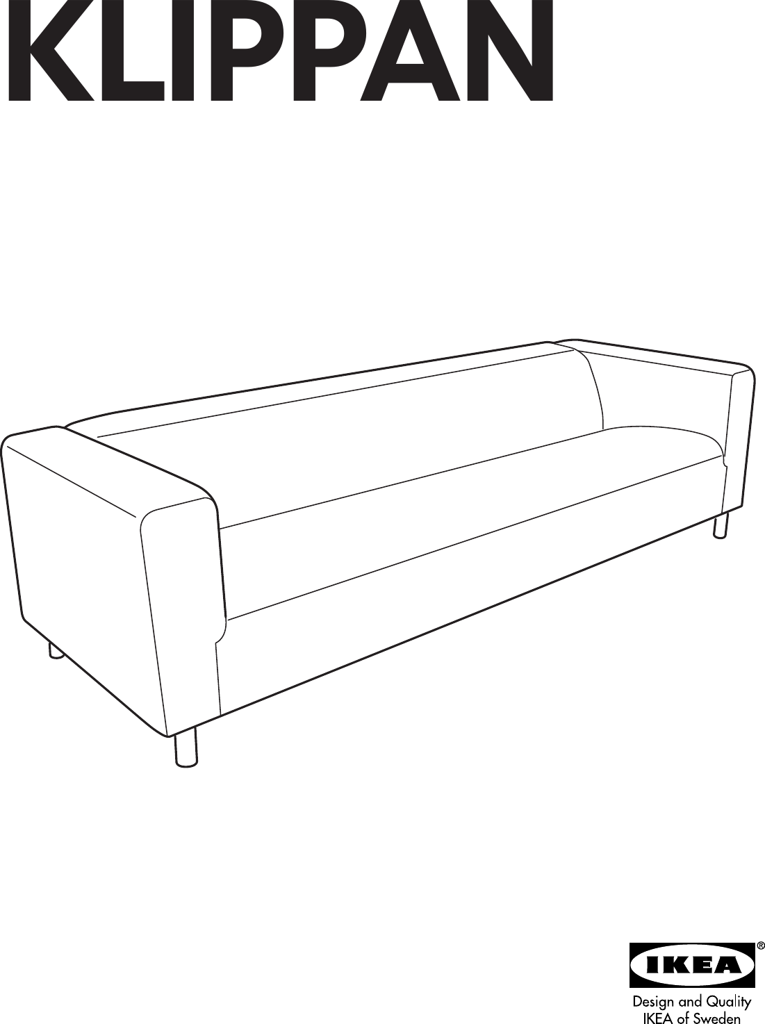 Ikea Klippan 4 Seat Sofa Frame Assembly Instruction