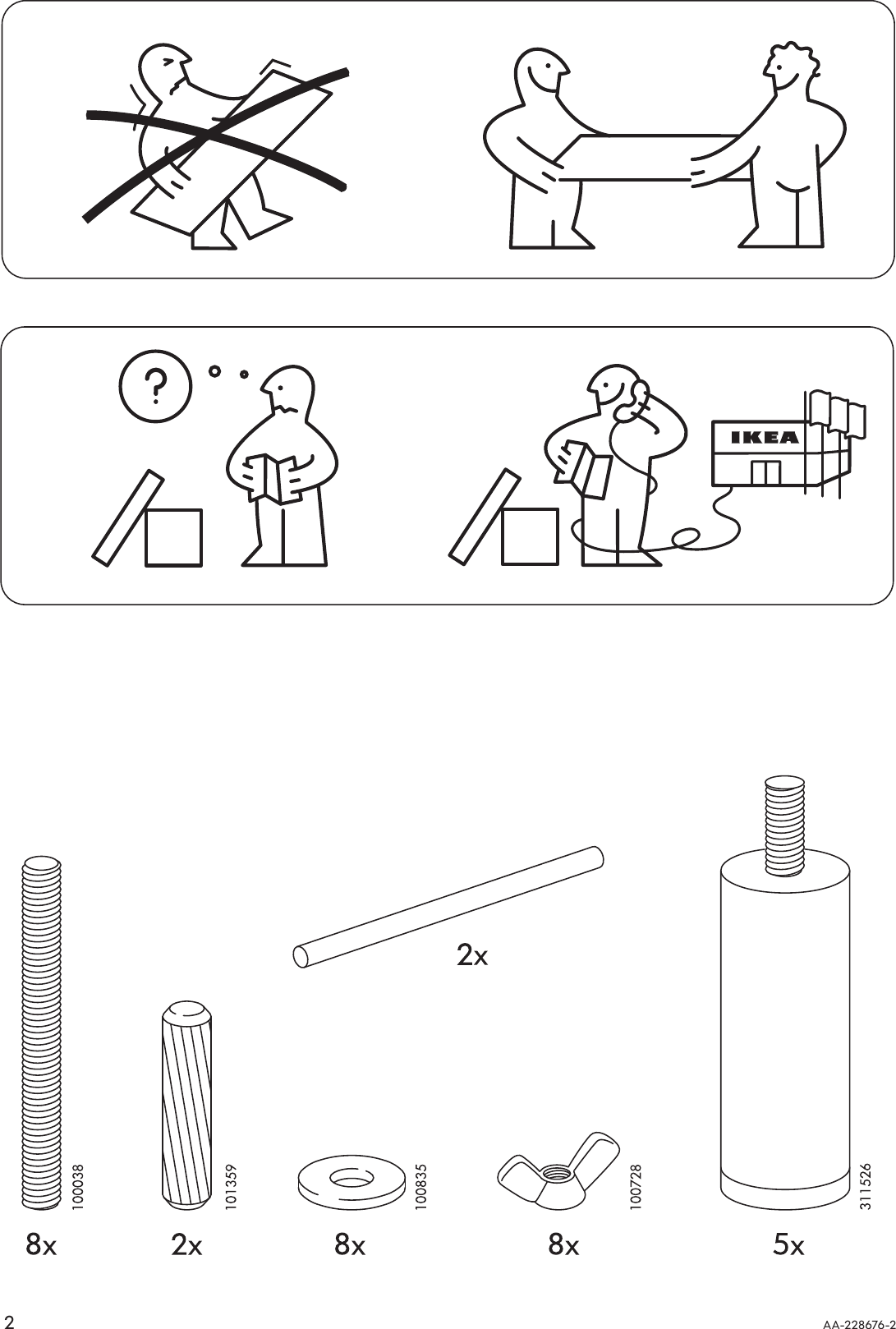 Page 2 of 8 - Ikea Ikea-Klippan-4-Seat-Sofa-Frame-Assembly-Instruction