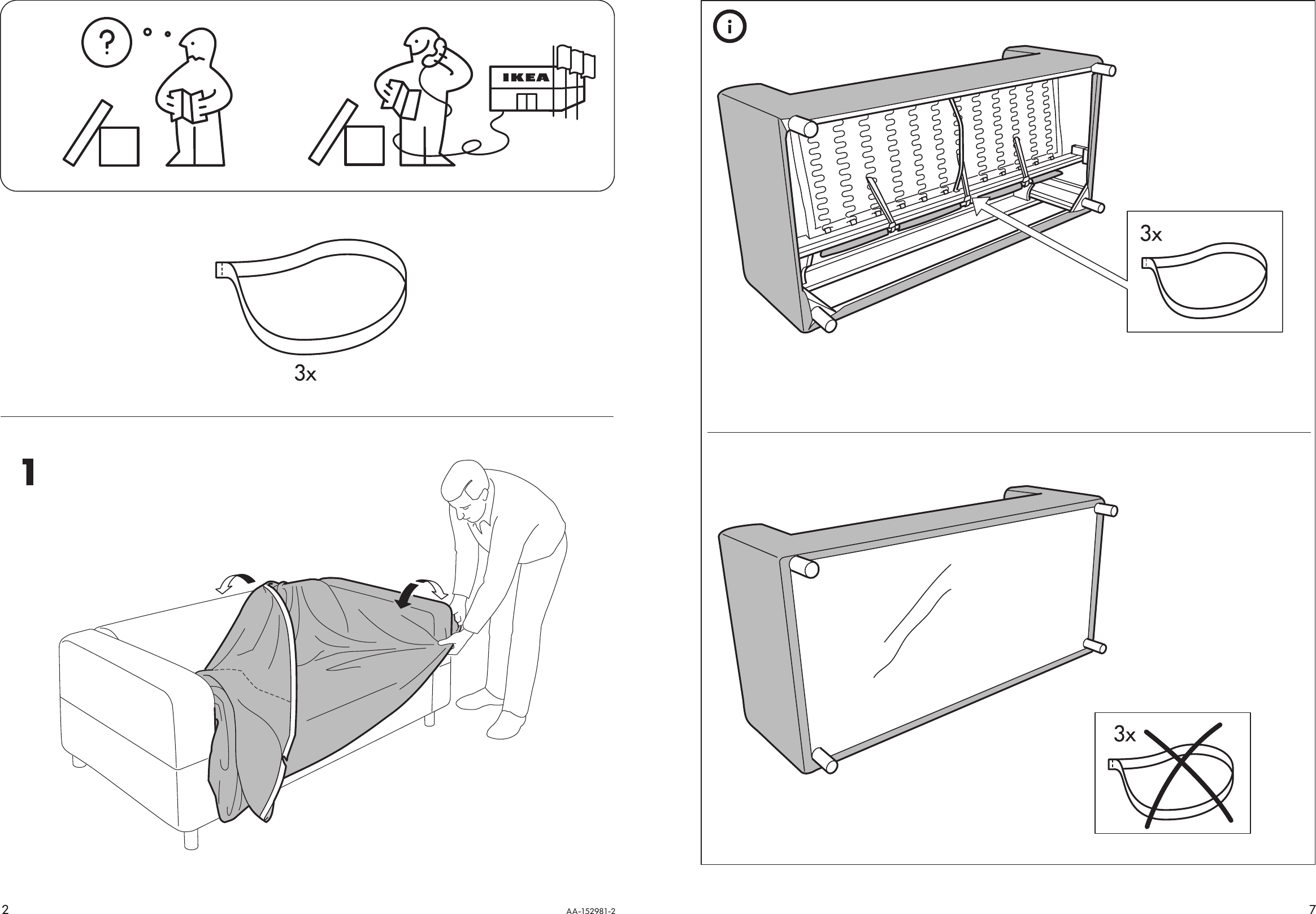 Page 2 of 4 - Ikea Ikea-Klippan-Loveseat-Cover-Assembly-Instruction