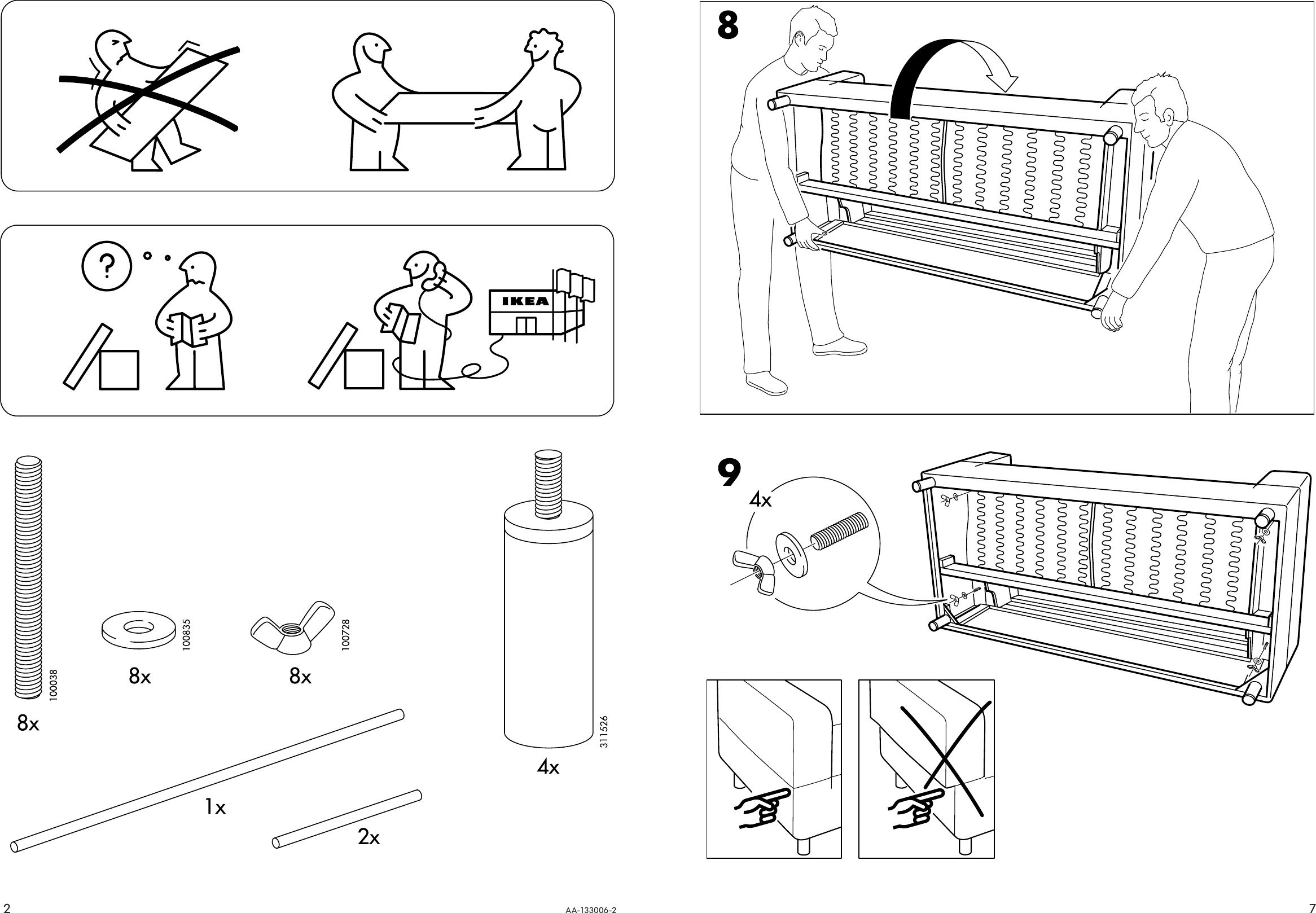 Page 2 of 4 - Ikea Ikea-Klippan-Loveseat-Frame-Assembly-Instruction-2  Ikea-klippan-loveseat-frame-assembly-instruction