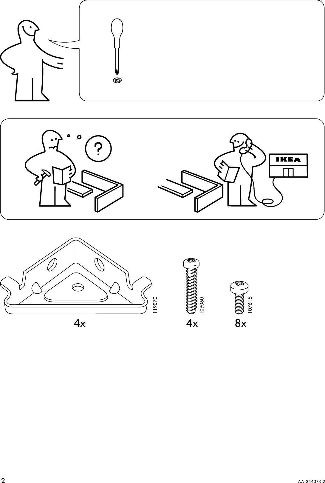 Page 2 of 8 - Ikea Ikea-Klubbo-Coffee-Table-31X31-Assembly-Instruction