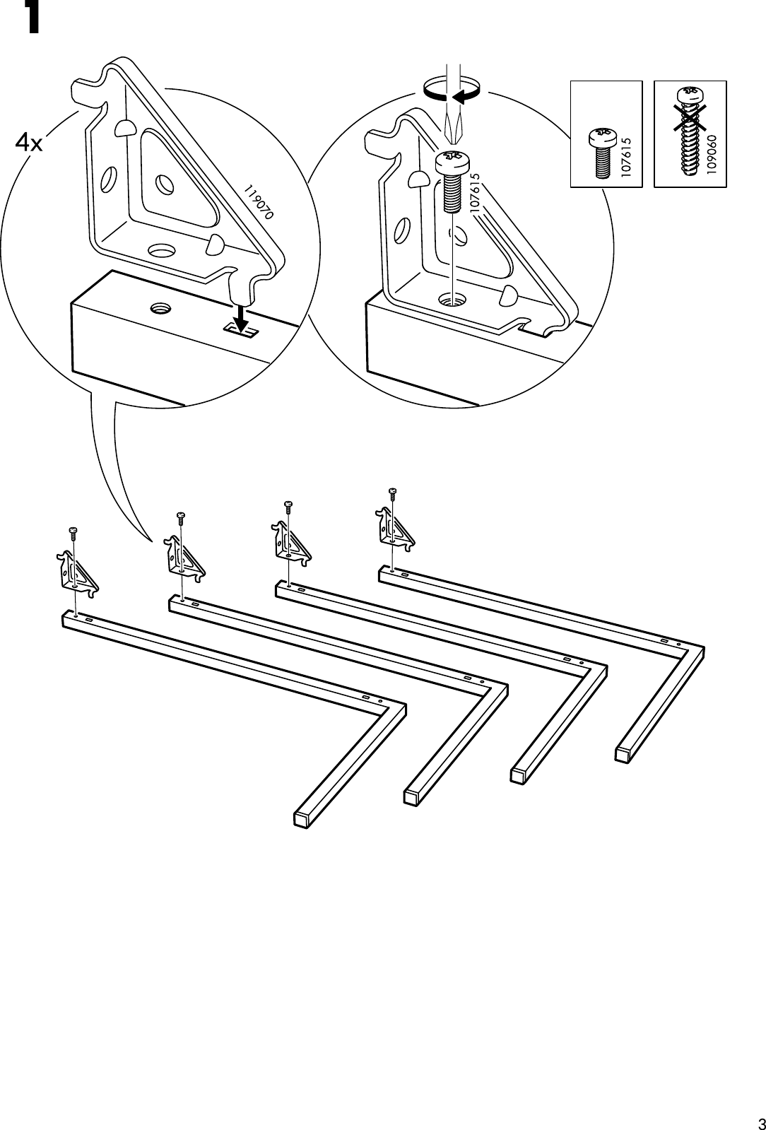 Page 3 of 8 - Ikea Ikea-Klubbo-Coffee-Table-31X31-Assembly-Instruction