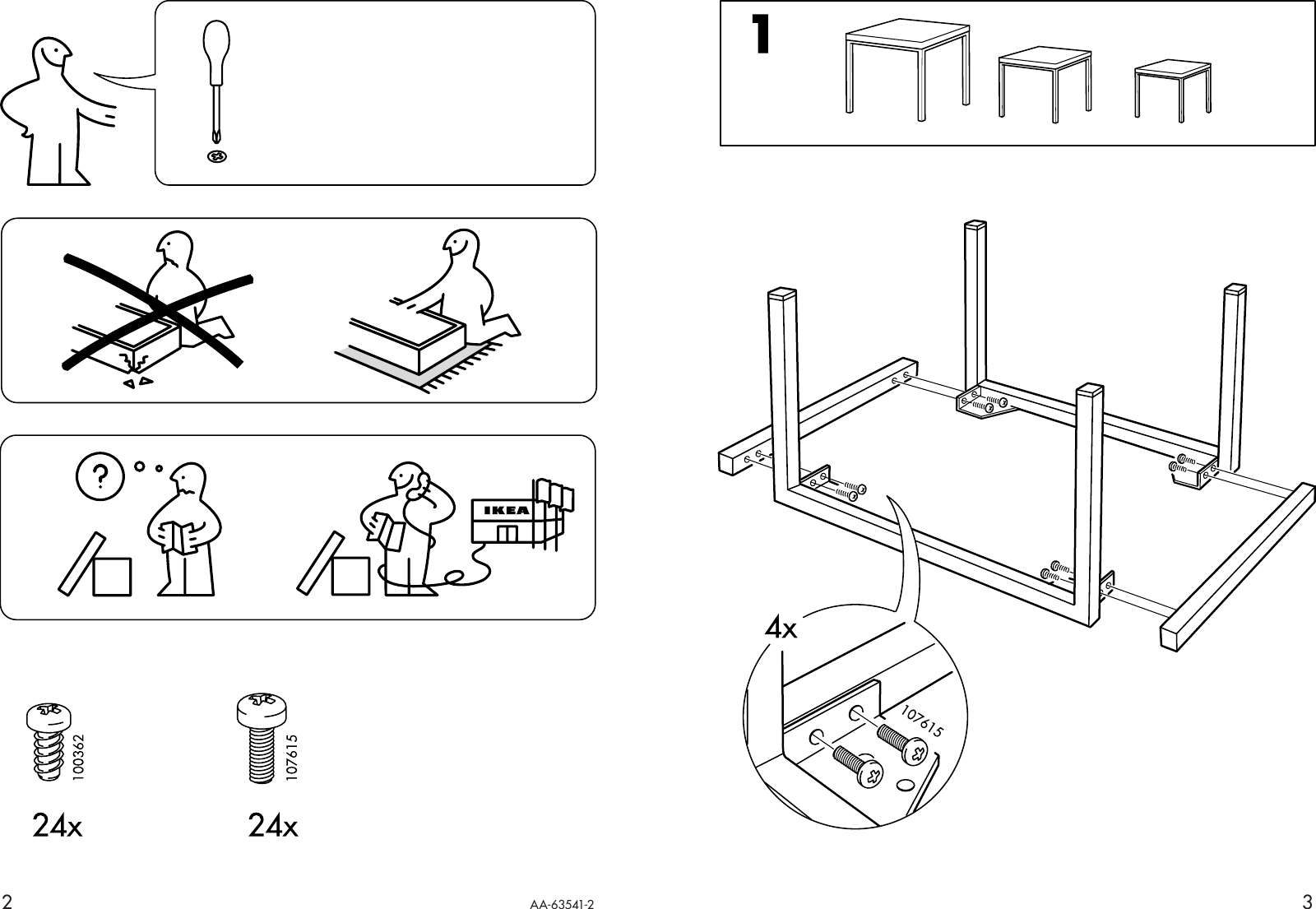 Ikea Klubbo Nesting Tables Set 3 Assembly Instruction