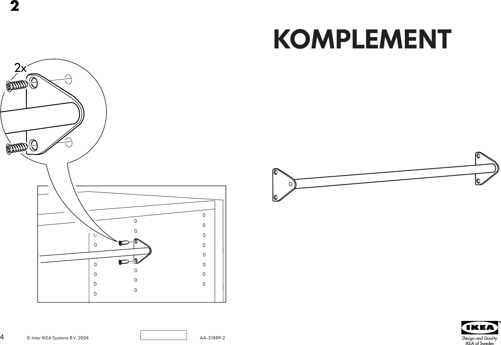 Page 1 of 2 - Ikea Ikea-Komplement-Clothes-Rail-Assembly-Instruction 5