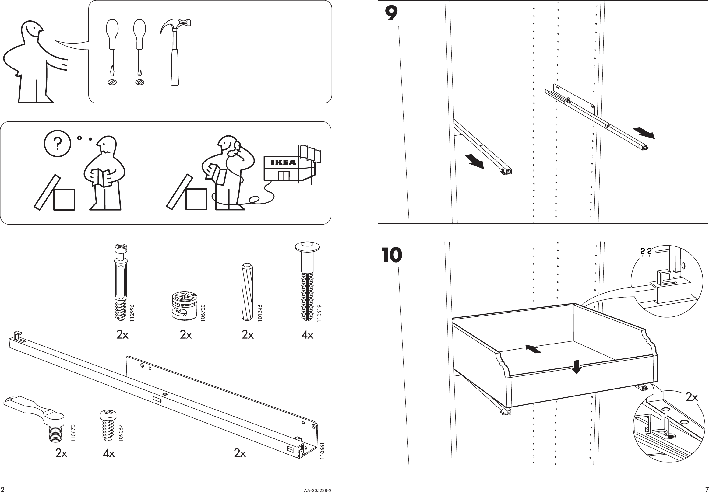 Page 2 of 4 - Ikea Ikea-Komplement-Drawer-19X22X6-Assembly-Instruction