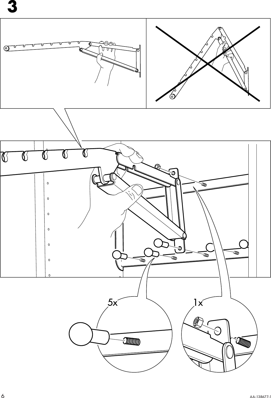 Page 6 of 8 - Ikea Ikea-Komplement-Folding-Clothes-Rail-Assembly-Instruction