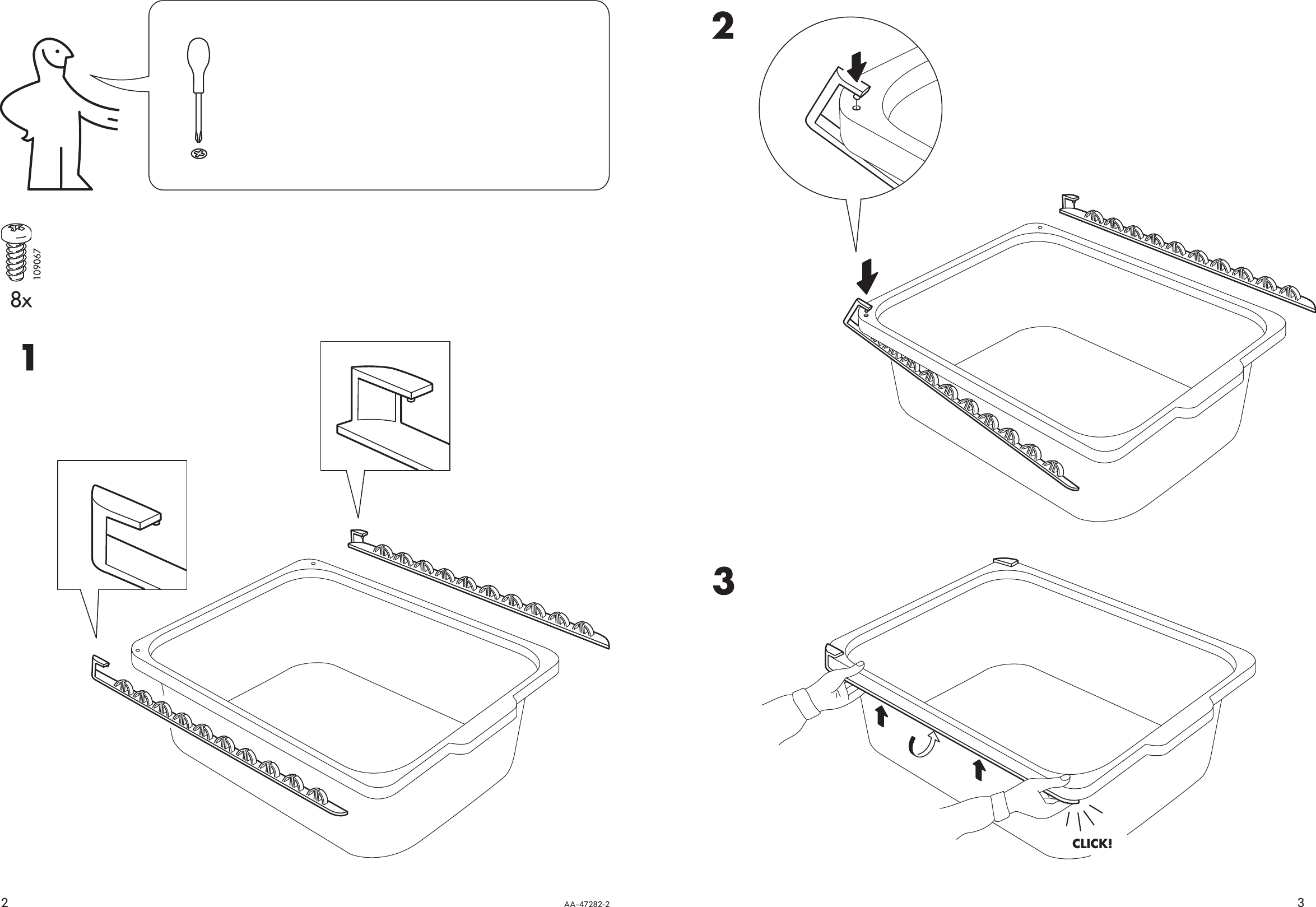 Page 2 of 2 - Ikea Ikea-Komplement-Guide-Rail-W-Plastic-Box-2Pk-Assembly-Instruction