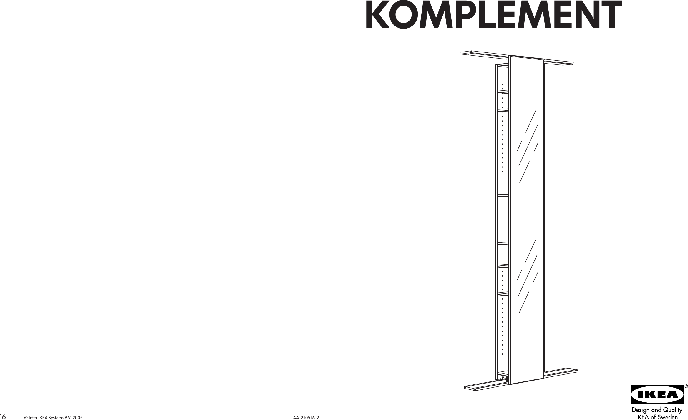 Page 1 of 8 - Ikea Ikea-Komplement-Mirrored-Storage-Unit-92-7-8-Assembly-Instruction