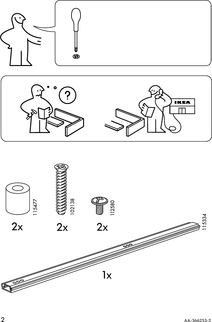 Page 2 of 4 - Ikea Ikea-Komplement-Rack-W-16-Hooks-Assembly-Instruction