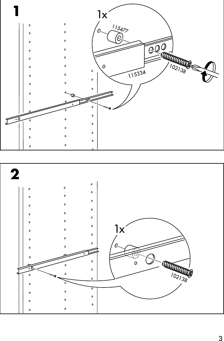 Page 3 of 4 - Ikea Ikea-Komplement-Rack-W-16-Hooks-Assembly-Instruction