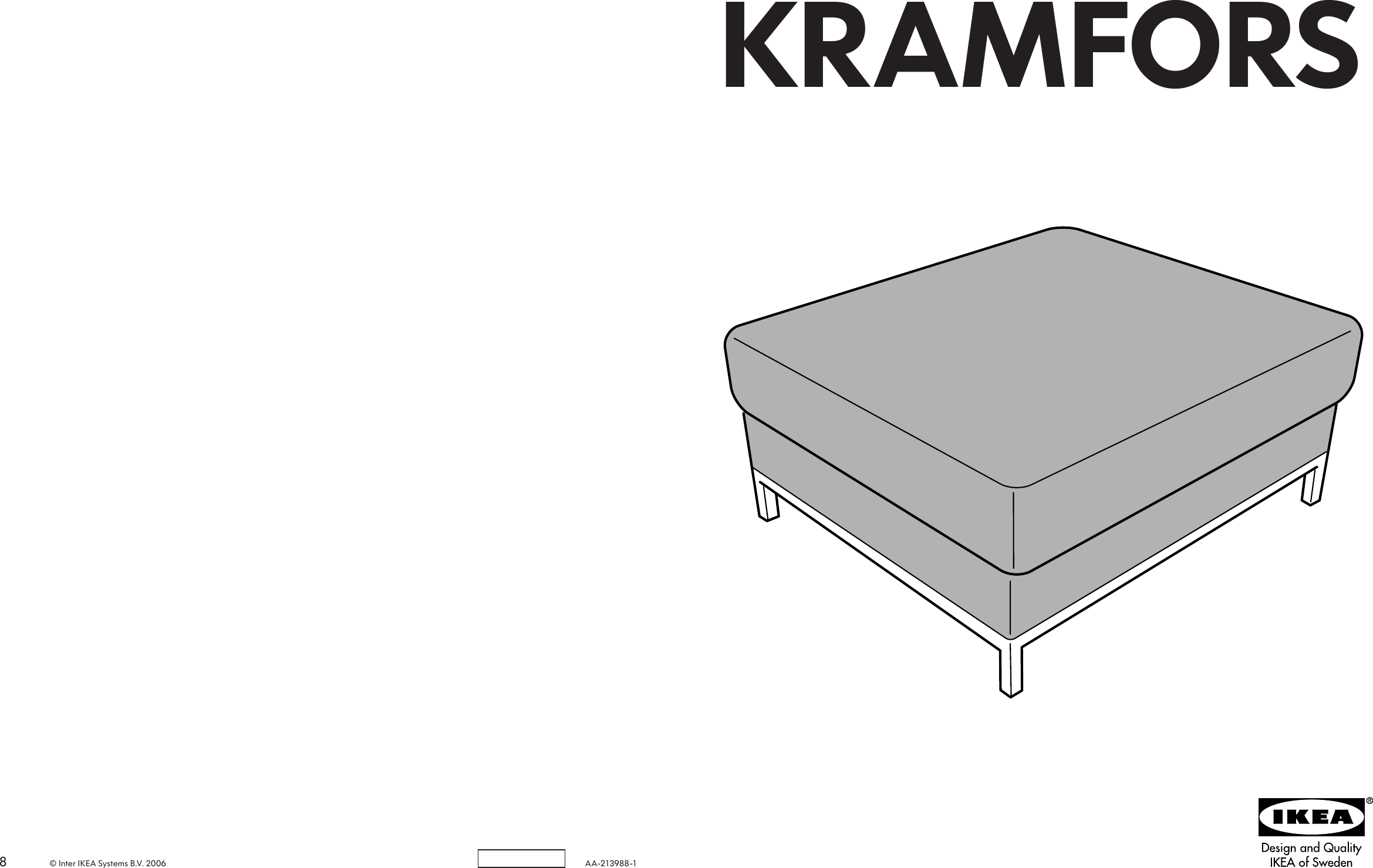 Page 1 of 4 - Ikea Ikea-Kramfors-Footstool-Cover-Assembly-Instruction