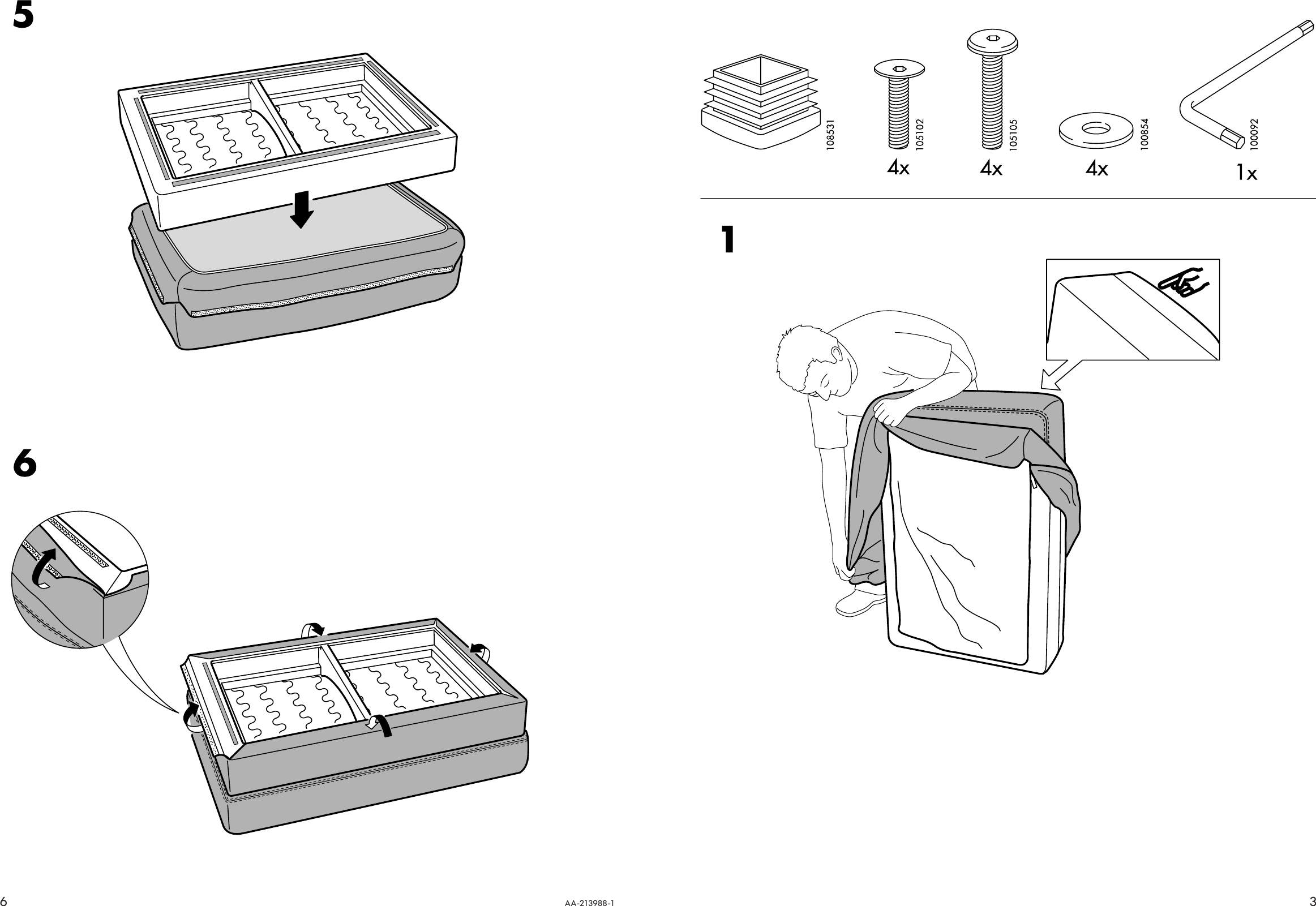 Page 3 of 4 - Ikea Ikea-Kramfors-Footstool-Cover-Assembly-Instruction
