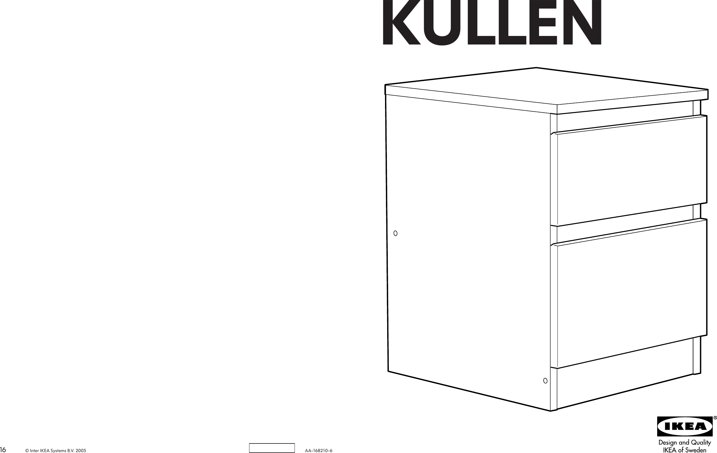 Ikea Kullen Chest W 2drawers 14x19 Assembly Instruction