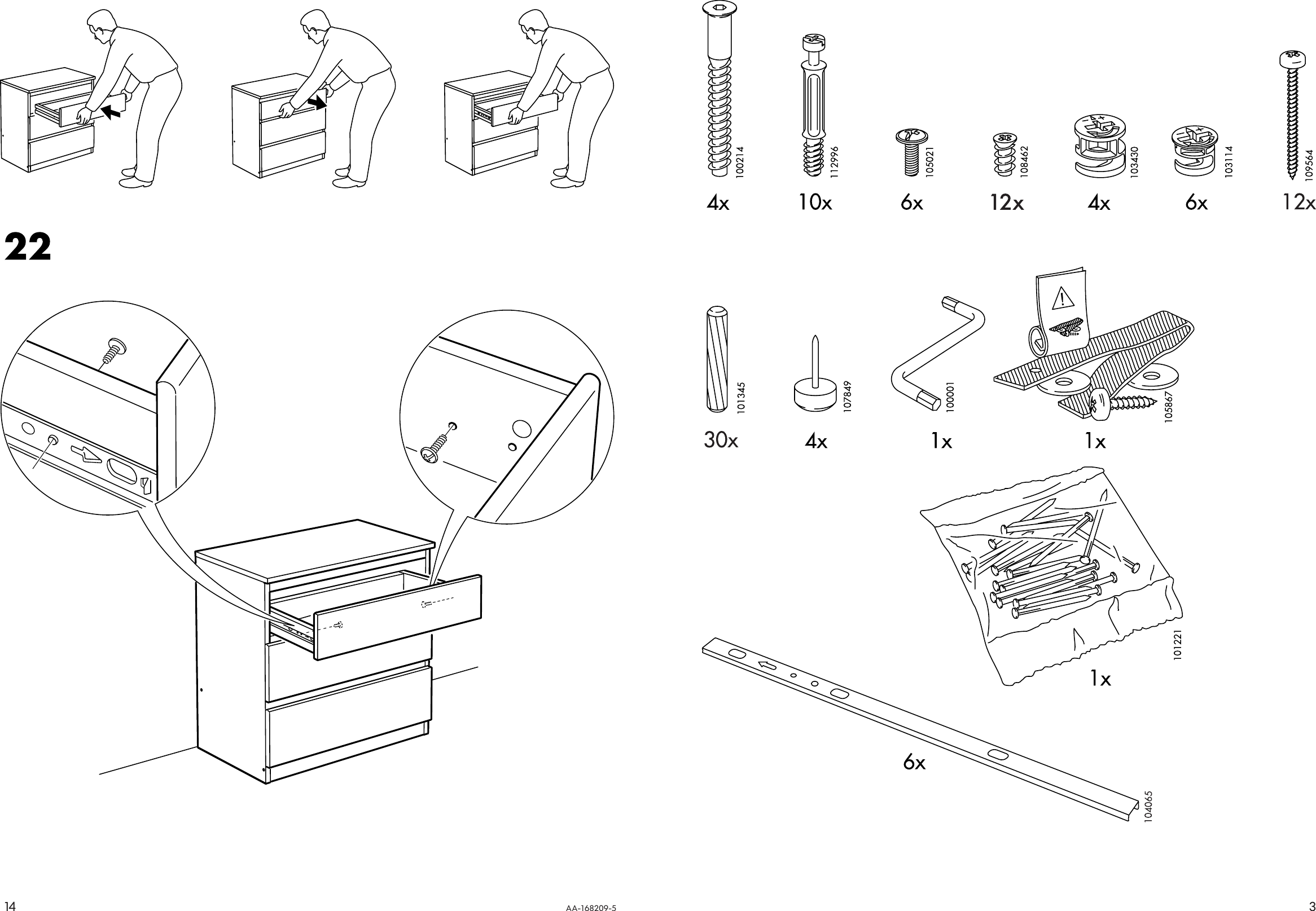Page 3 of 8 - Ikea Ikea-Kullen-Chest-W-3Drawers-28X28-Assembly-Instruction