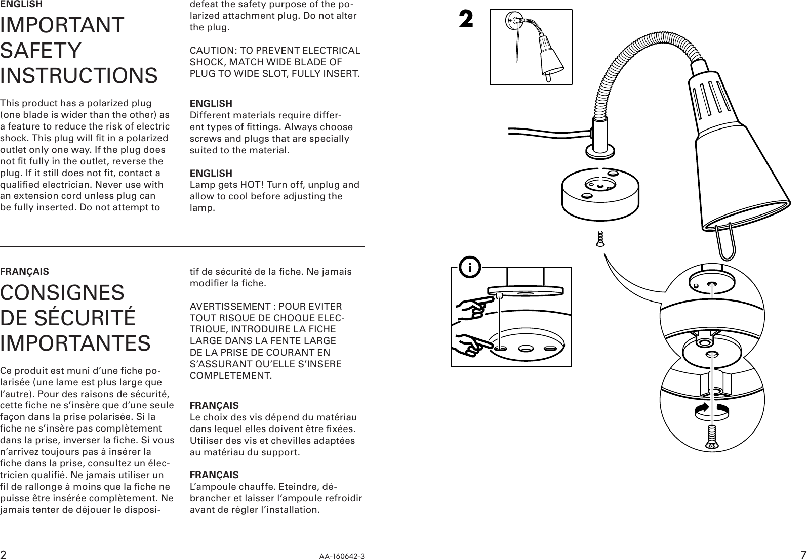 Page 2 of 4 - Ikea Ikea-Kvart-Wall-Clamp-Spotlight-Assembly-Instruction