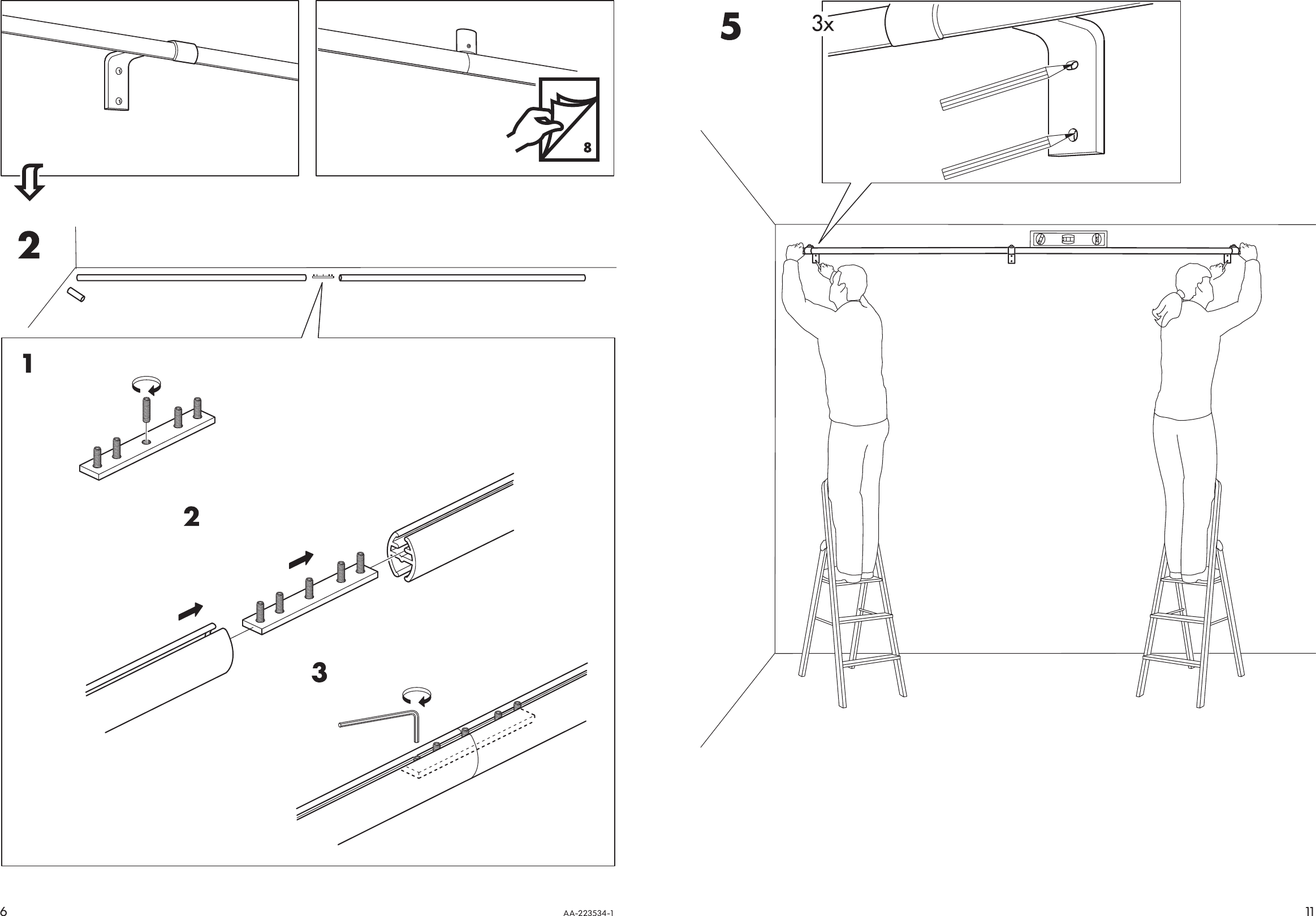 Page 6 of 8 - Ikea Ikea-Kvartal-Single-Track-Rail-55-Assembly-Instruction