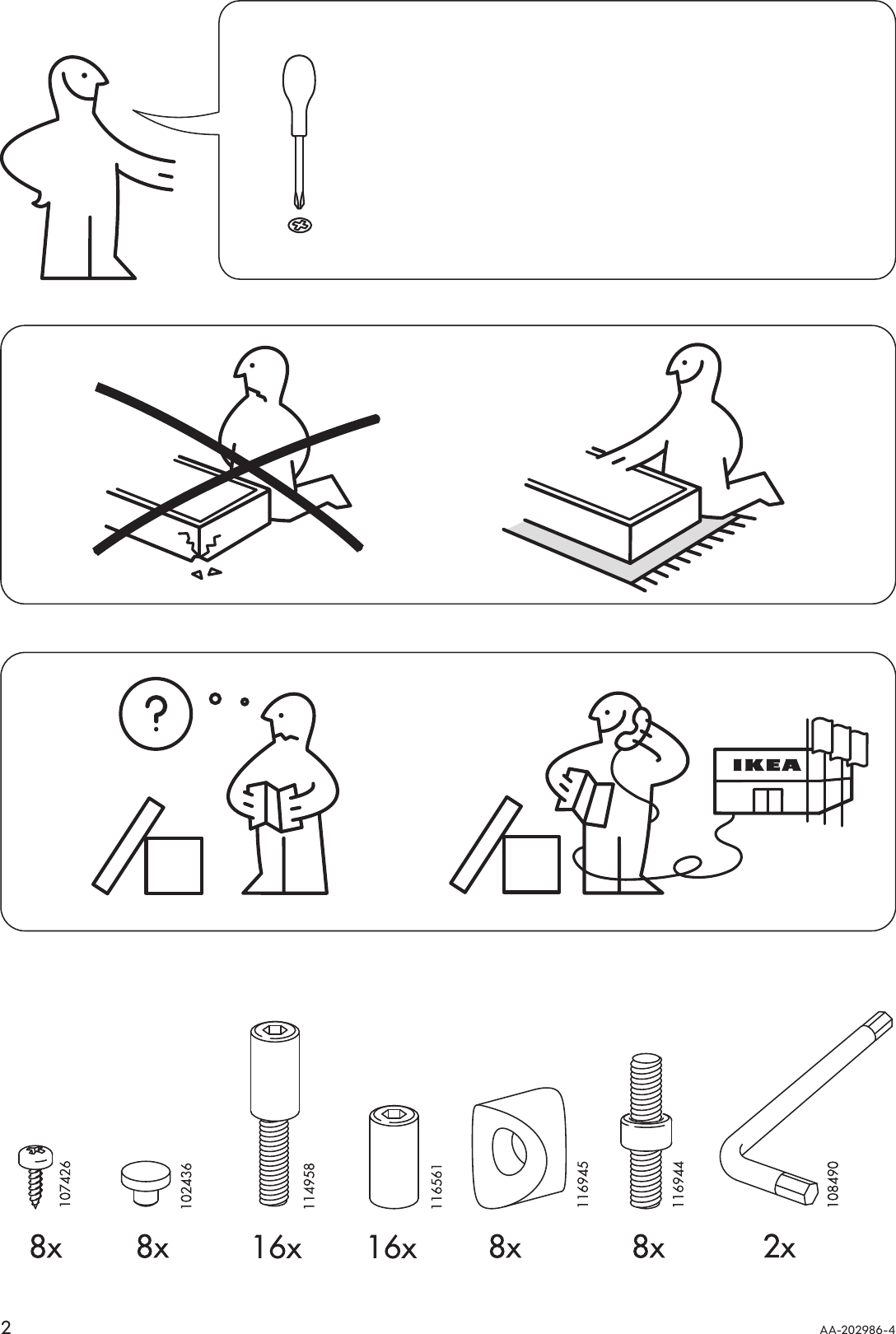 Page 2 of 8 - Ikea Ikea-Lavar-Table-W-4-Chairs-Assembly-Instruction