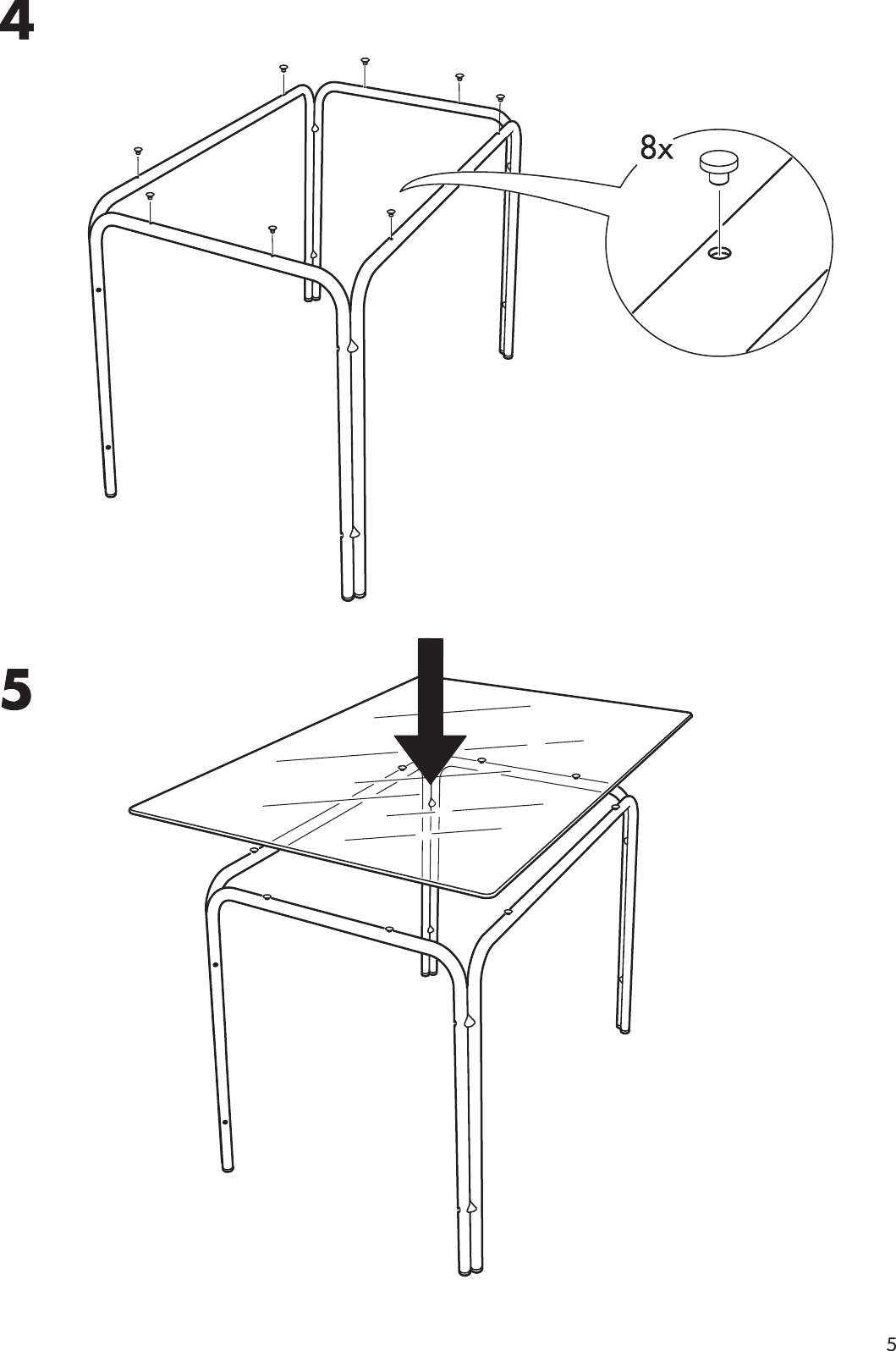 Page 5 of 8 - Ikea Ikea-Lavar-Table-W-4-Chairs-Assembly-Instruction