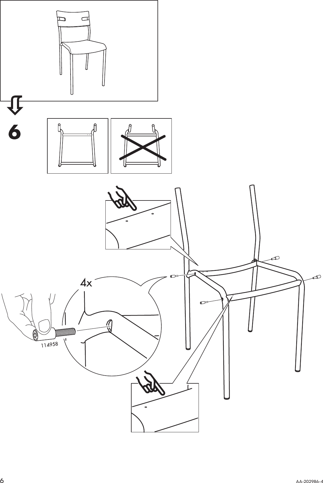 Page 6 of 8 - Ikea Ikea-Lavar-Table-W-4-Chairs-Assembly-Instruction