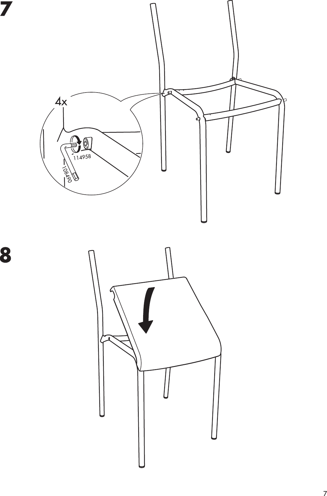 Page 7 of 8 - Ikea Ikea-Lavar-Table-W-4-Chairs-Assembly-Instruction