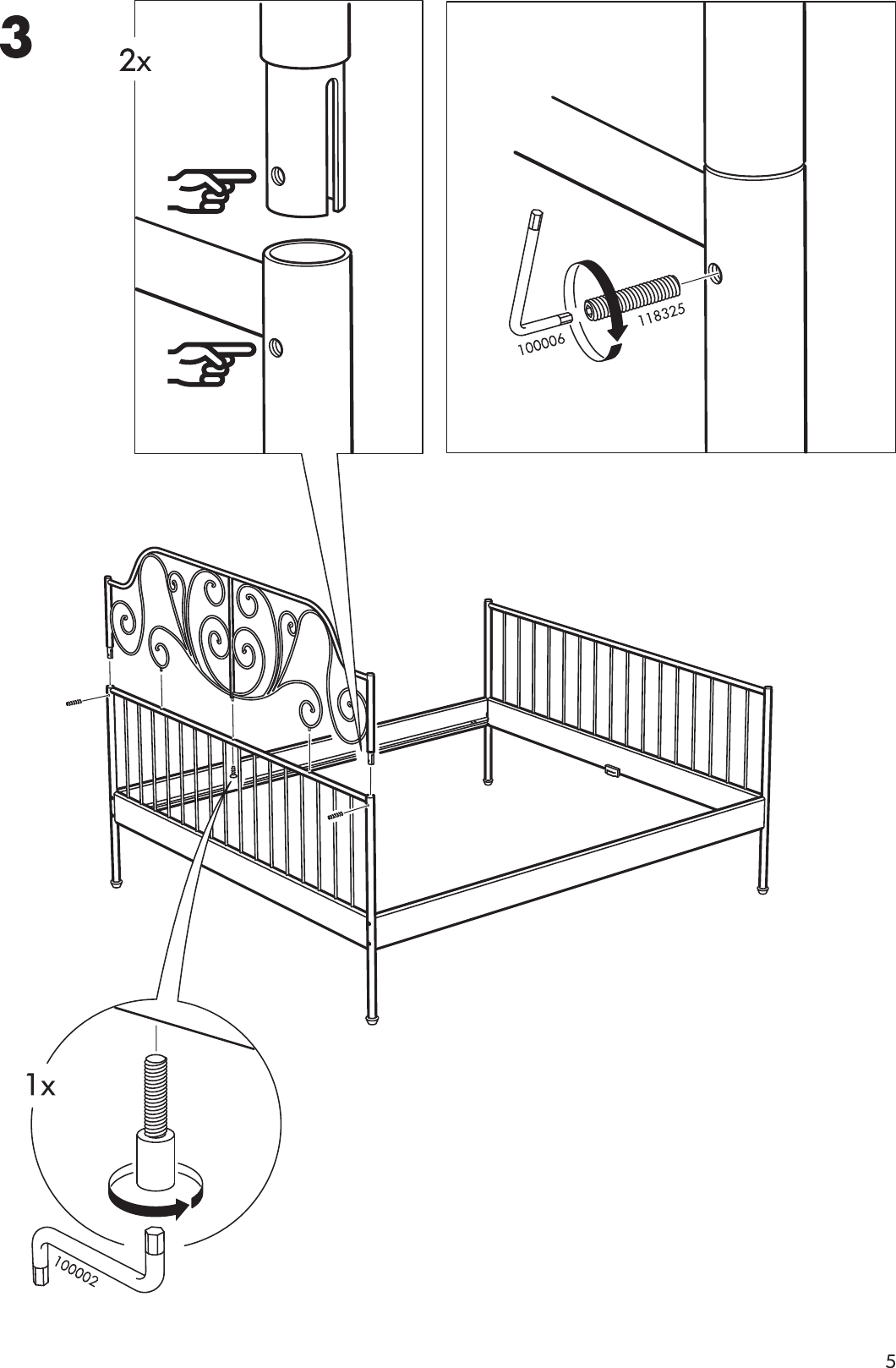 Page 5 of 8 - Ikea Ikea-Leirvik-Bed-Frame-Full-Queen-King-Assembly-Instruction