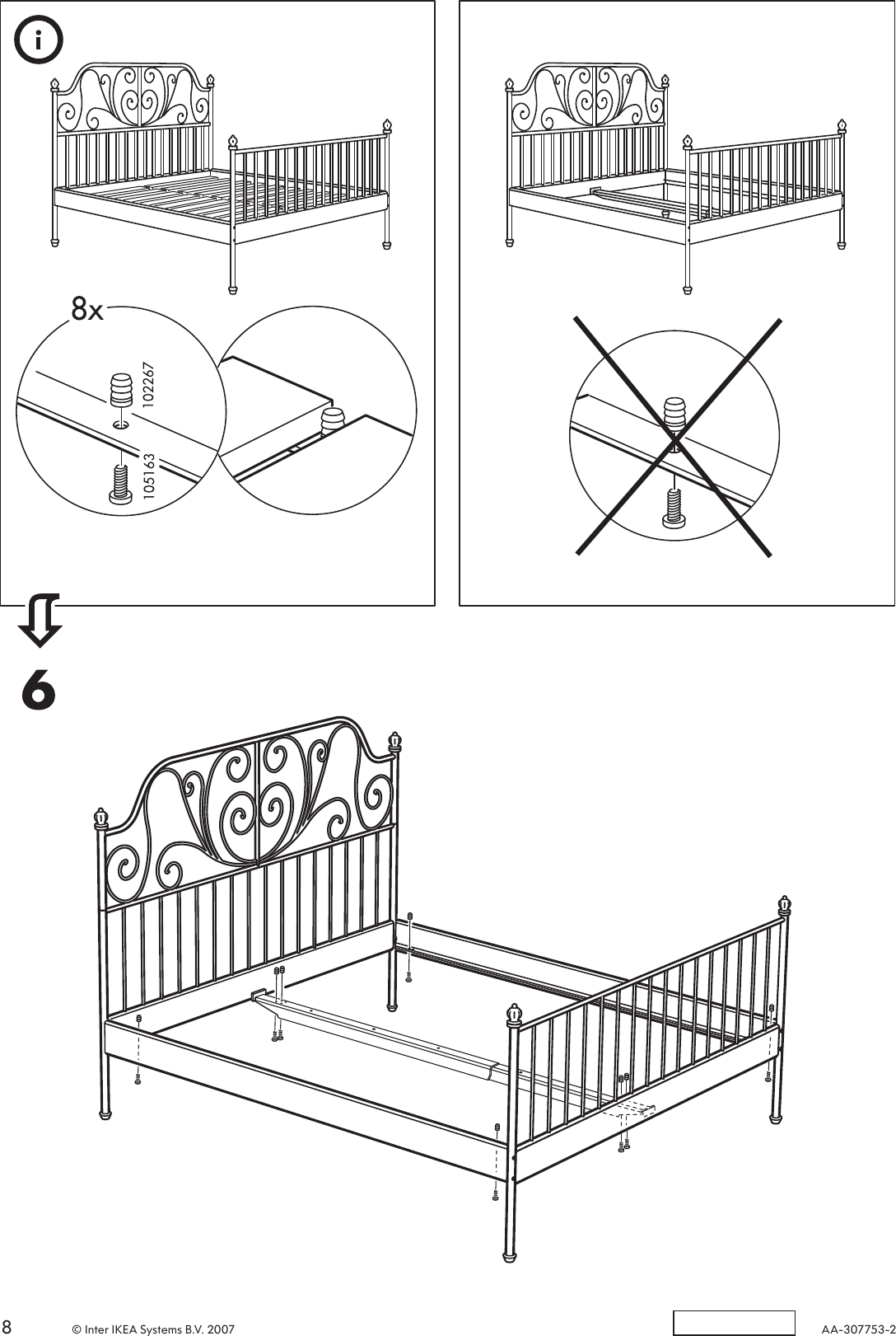 Page 8 of 8 - Ikea Ikea-Leirvik-Bed-Frame-Full-Queen-King-Assembly-Instruction