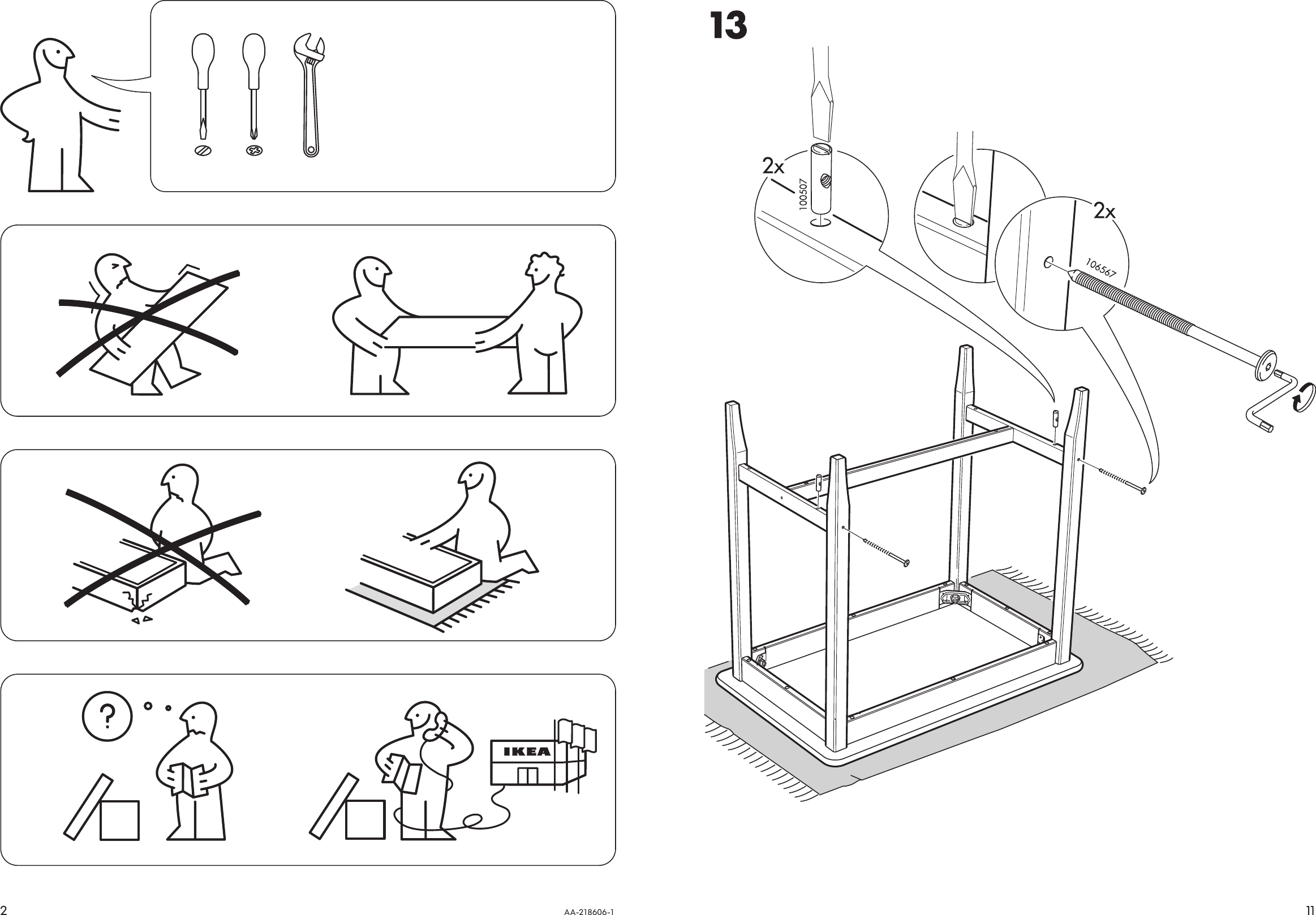Page 2 of 6 - Ikea Ikea-Leksvik-Bar-Table-43X28-Assembly-Instruction