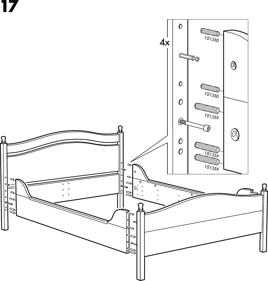 Ikea Leksvik Bed Frame Queen Assembly Instruction