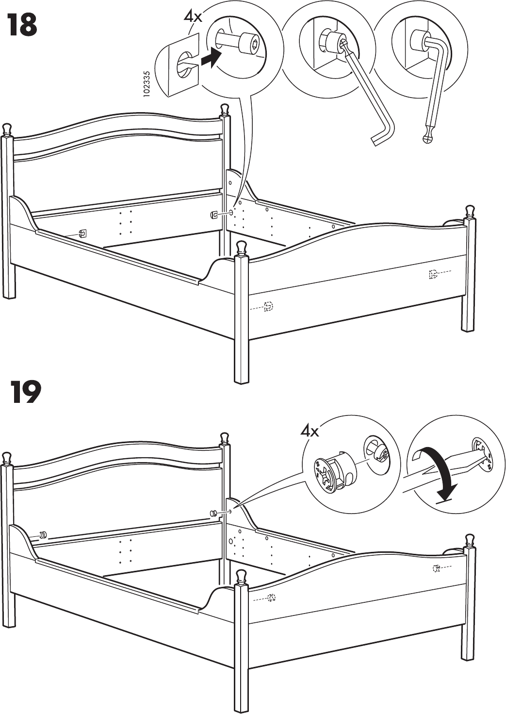 Ikea Leksvik Bed Frame Queen Assembly Instruction